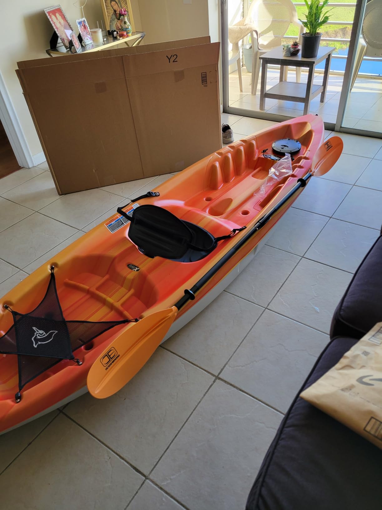OCEANBROAD Kayak Paddle 86in/218cm, 90.5in/230cm, 95in/241cm Alloy Shaft Kayaking Boating Canoeing Oar with Paddle Leash customer photo 1