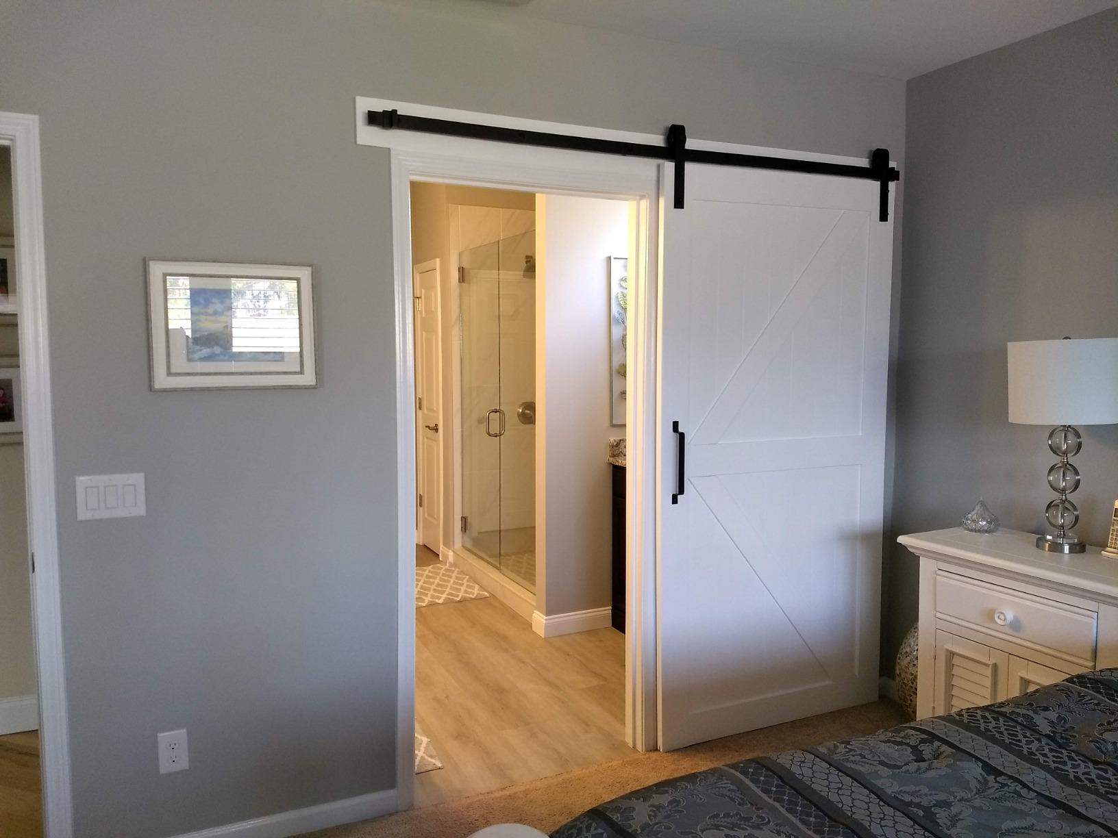 SmartStandard 36in x 80in Sliding Barn Wood Door, Natural, Fit 6-6.6FT Rail customer photo 1