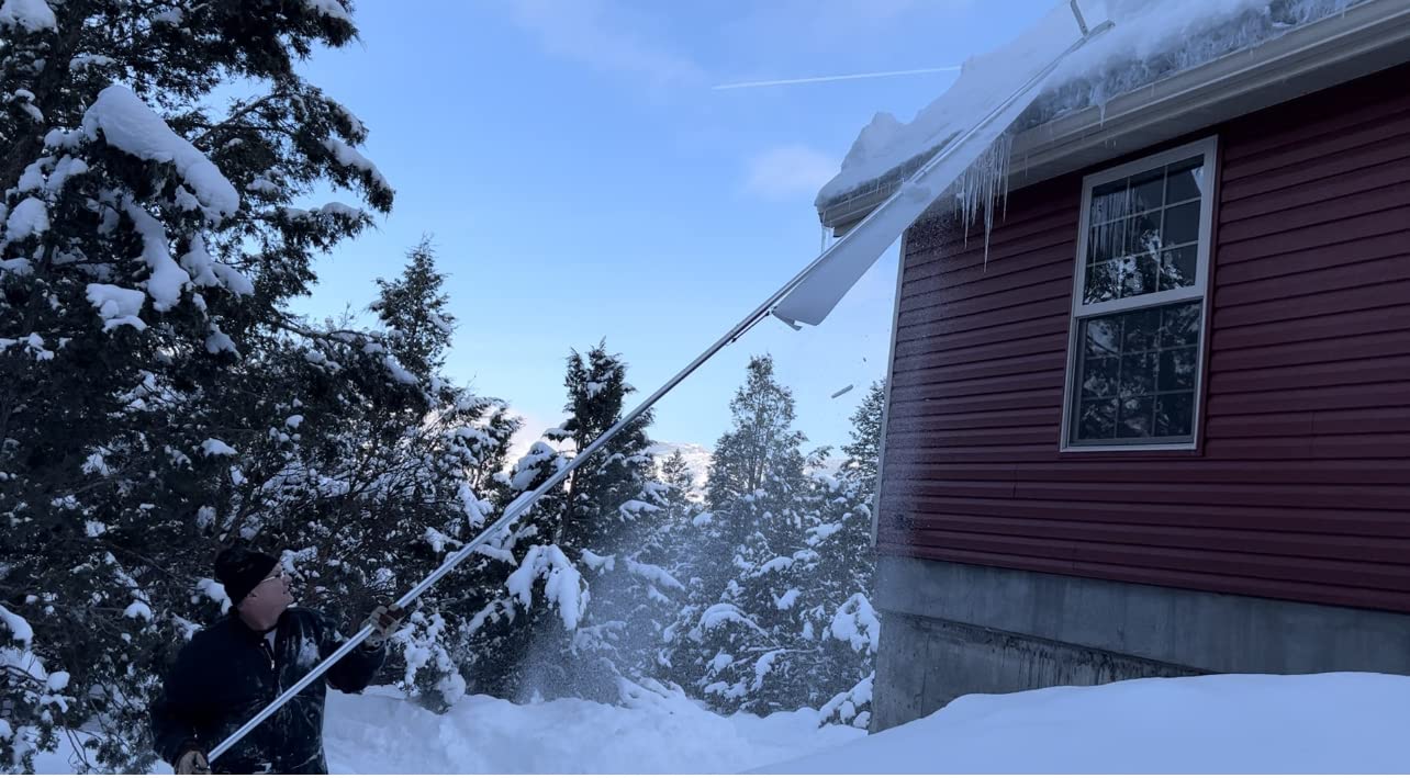 SNOWPEELER Premium Roof Rake for Snow Removal - 30 ft. Snow Removal Tool - Snow Rake for House Roof - Snow Roof Rake - Telescopic Heavy Duty Snow Shovel for Rooftop customer photo 1