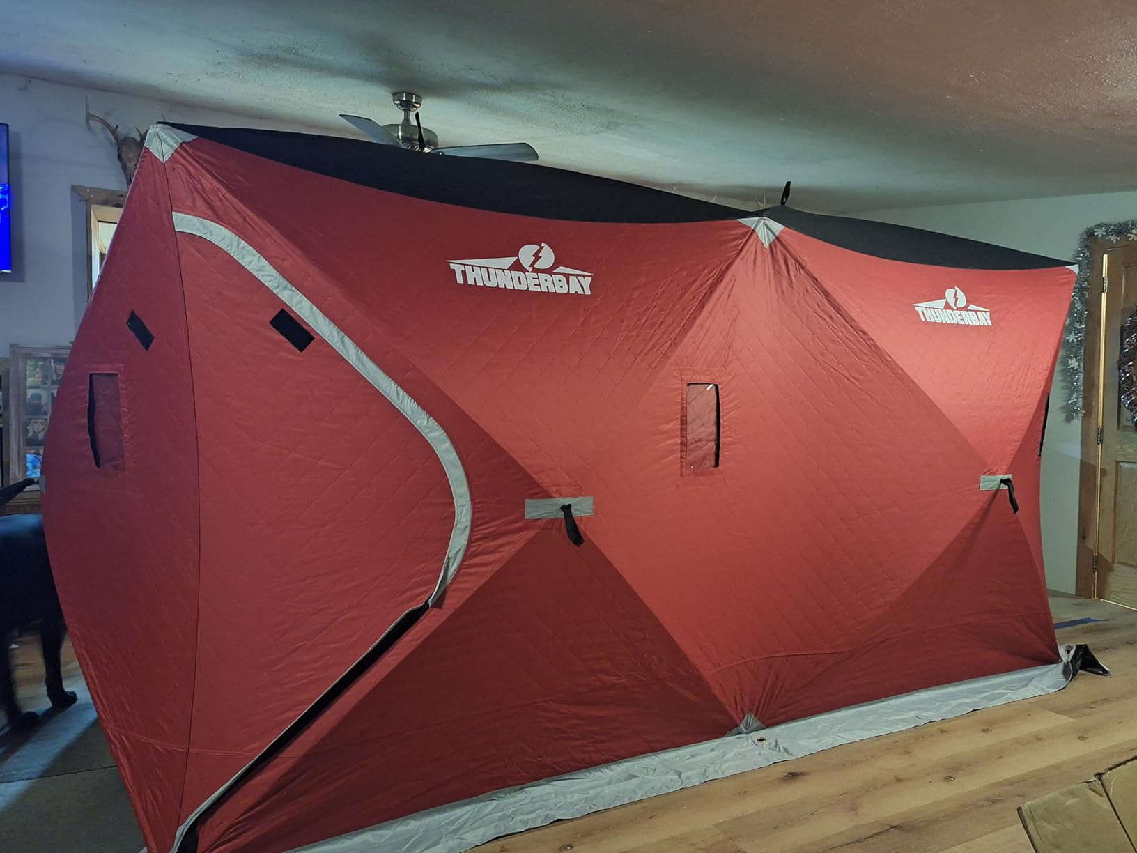 THUNDERBAY Ice Cube Series Pop-Up Hub-Style Ice Fishing Shelter, 68-112 Square Feet of Fishable Area, Portable 6-8 Person Ice Shanty customer photo 1
