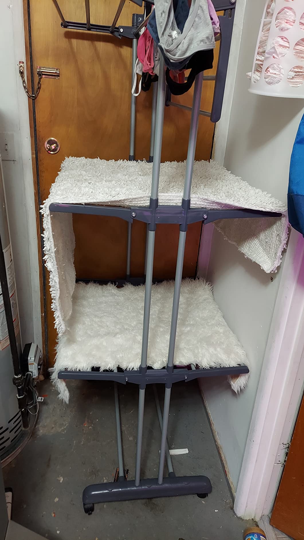 Bigzzia Clothes Drying Rack Folding with Wheels Laundry Rack 4 Tier customer photo 1