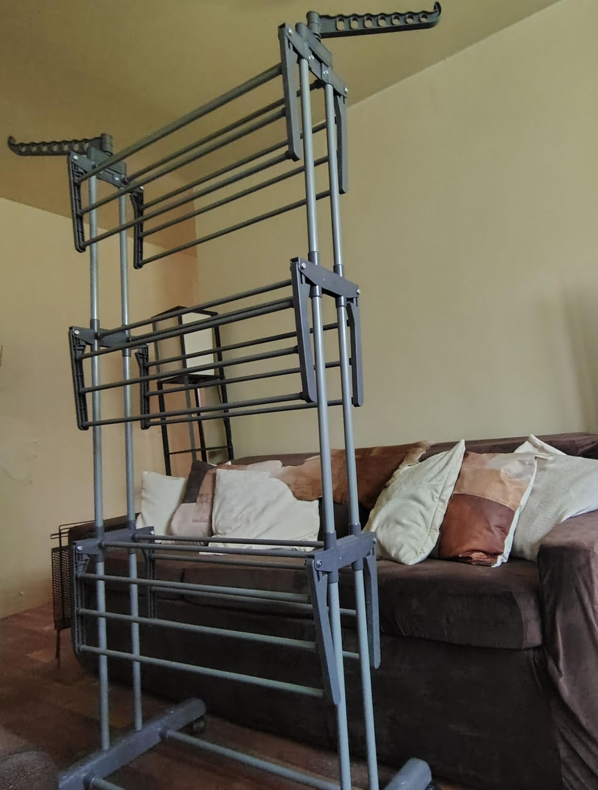 Bigzzia Clothes Drying Rack Folding with Wheels Laundry Rack 4 Tier customer photo 2