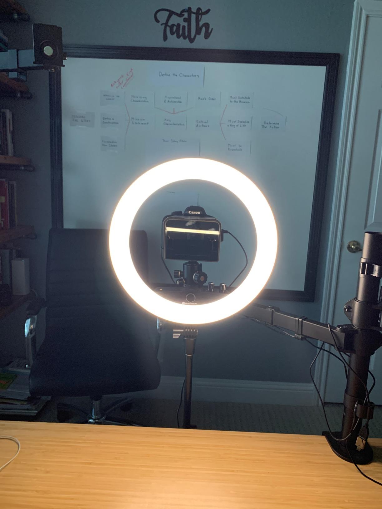 Ring Light 18 Inch LED Ringlight Kit with 73 inch Tripod Stand with Phone Holder Adjustable 3200-6000k Color Temperature Circle MUA Lighting for Camera for Vlog, Makeup,Youtobe, Video Shooting, Selfie customer photo 2