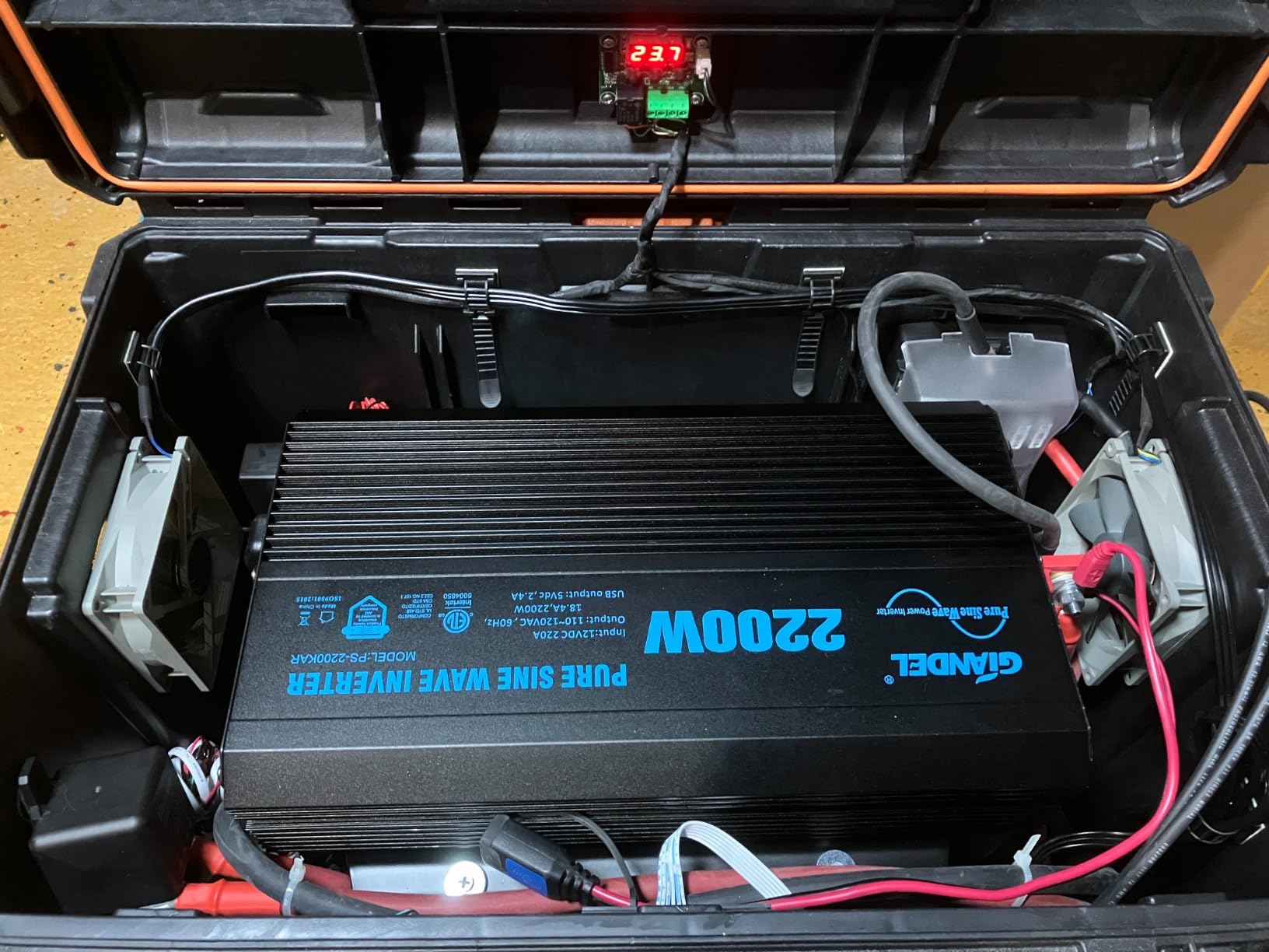 GIANDEL Pure Sine Wave Power Inverter 2200Watt ETL UL458 Listed DC 12V to 120 Vac with 20 Amps Hardwire Blocks & 15FT Wired Remote for RVs Truck Boat Off Grid Solar Emergency【3 YRS Warranty】 customer photo 1