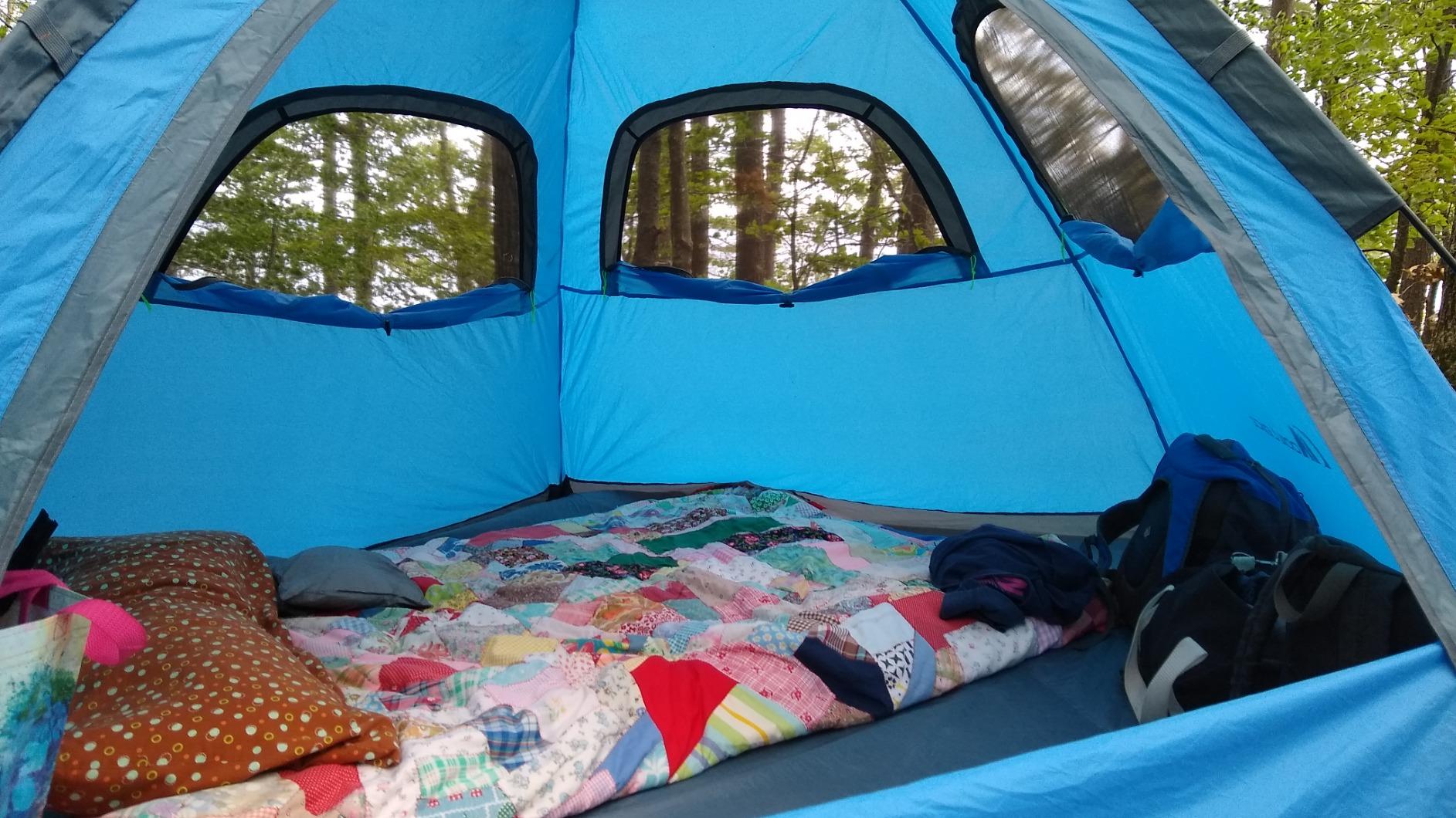 MOON LENCE Pop Up Camping Tent, 3-4 Person Automatic Instant Tent Portable Windproof for Backyard, Car Camping, Family Trips customer photo 1
