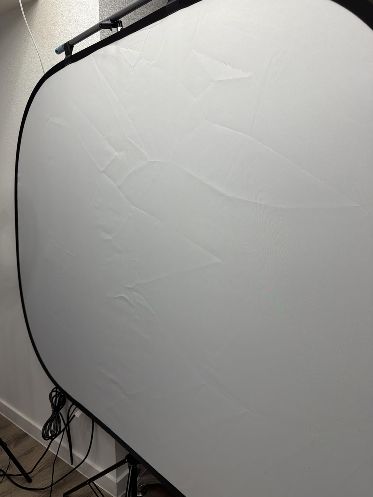 Neewer 5x7ft/1.5x2m Chromakey Foldable Backdrop with Stand 8.5ft/2.6m, 2-in-1 Reversible Black White Green Background Panel for Photography Studio, Live Streaming, Video Calls, Games customer photo 1