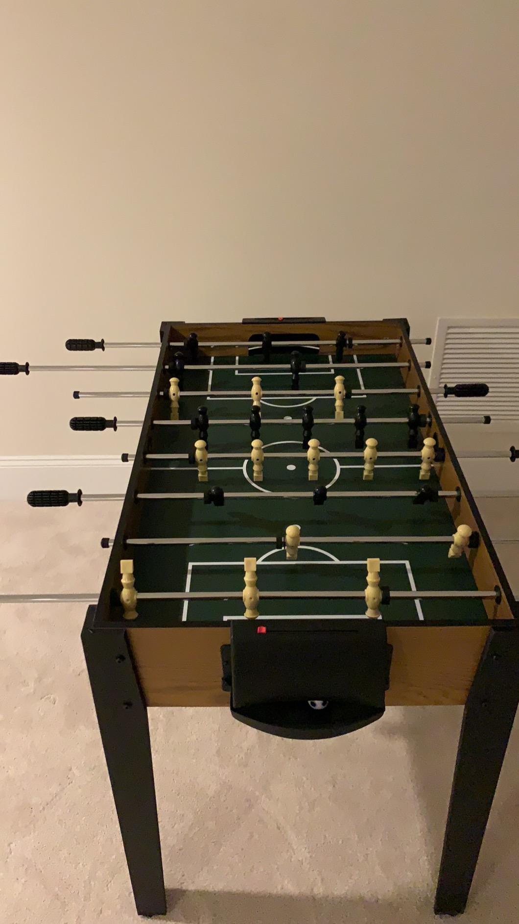 GIANTEX 48'' Foosball Table, Wooden Soccer Table Game w/Footballs, Suit for 4 Players, Competition Size Table Football for Kids, Adults, Football Table for Game Room, Arcades customer photo 1
