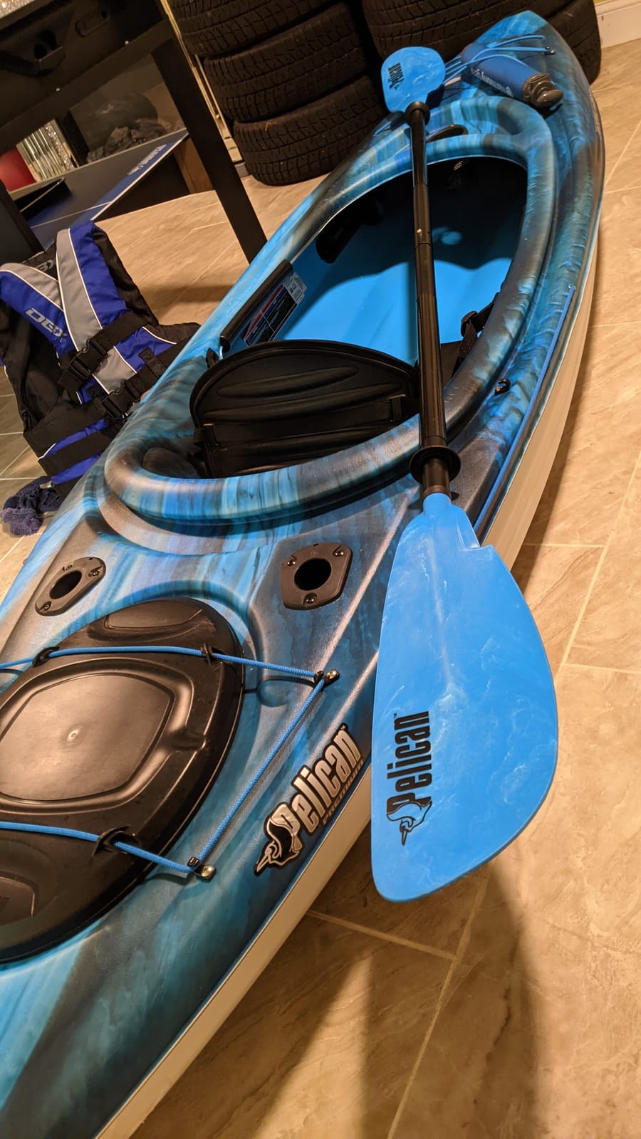 Pelican - Poseidon Paddle - Aluminum Shaft with Reinforced Fiberglass Blades - Lightweight, Adjustable Kayaks Paddles - Perfect for Kayaking Boating customer photo 1