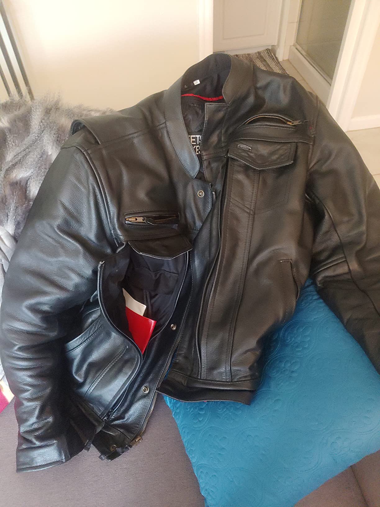 COMMUTER Men's Motorcycle Jacket Premium Buffalo Leather CE Armor Black XL customer photo 1