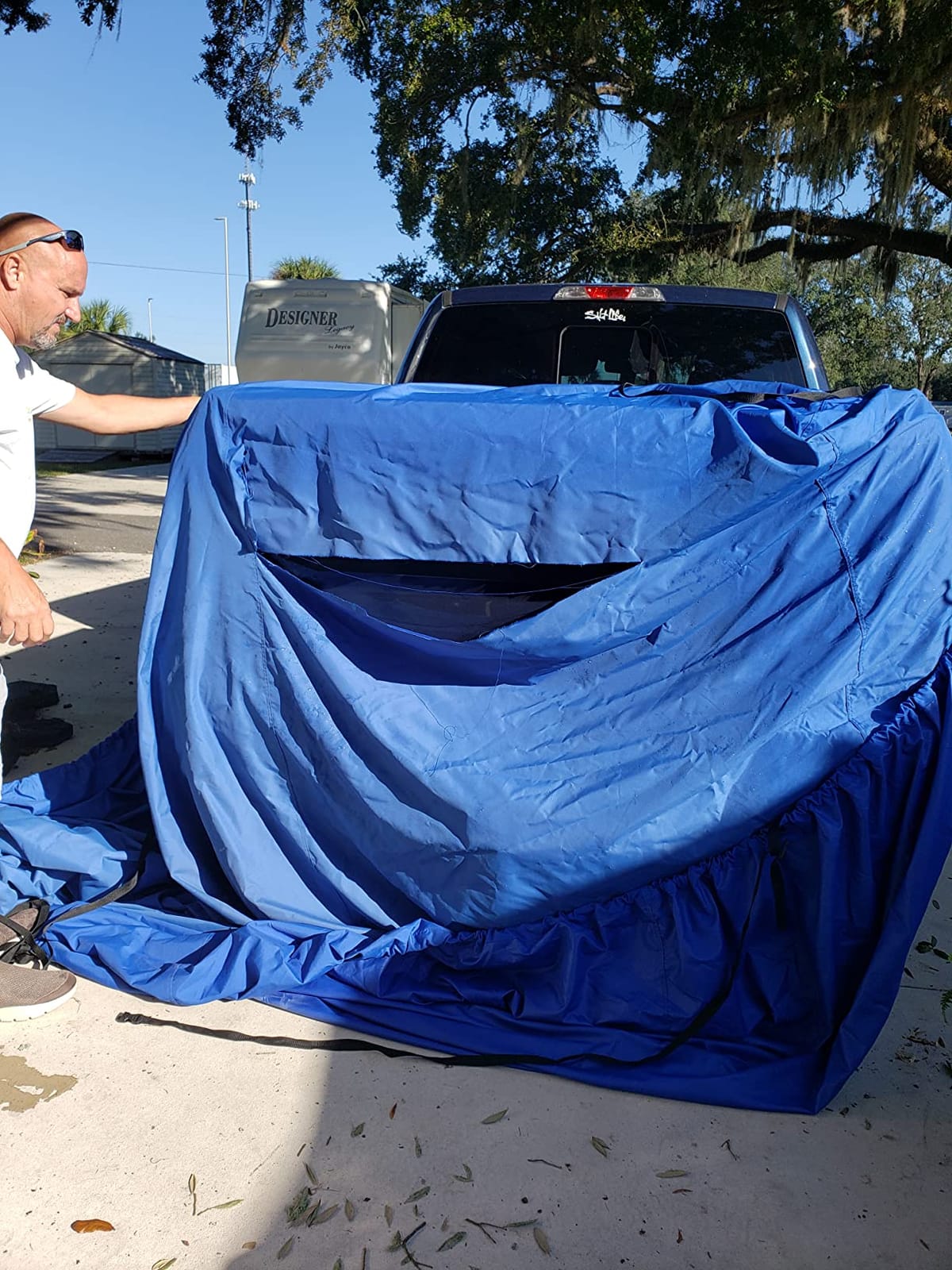 Seamander Pontoon Boat Cover,21ft-24ft Waterproof Trailerable Heavy Duty Boat Cover Fit Beam Width Up to 104 inch customer photo 1