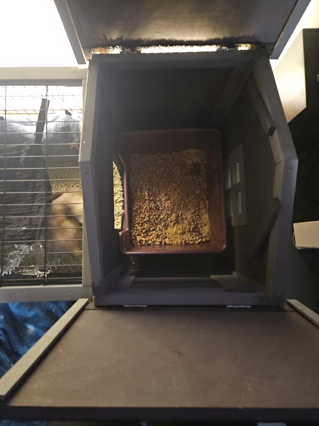 Aivituvin Two Story Rabbit Hutch Bunny Cage with Wheels, Indoor Outdoor Guinea Pig Cage with 2 Deep No Leak Tray customer photo 2