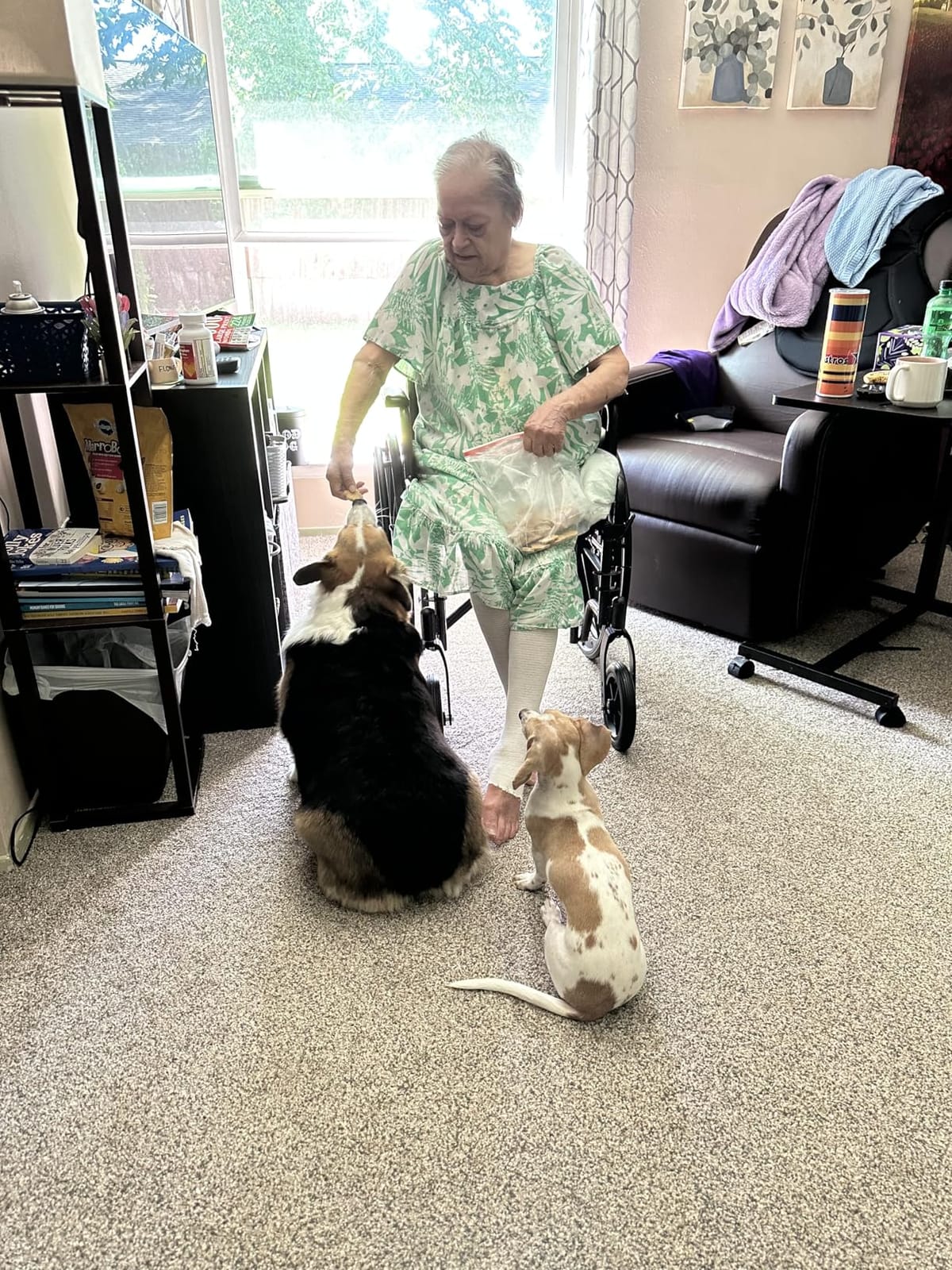 Medline Comfortable Folding Wheelchair with Swing-Back Desk-Length Arms and Swing-Away Footrests, 20”W x 16”D Seat customer photo 2