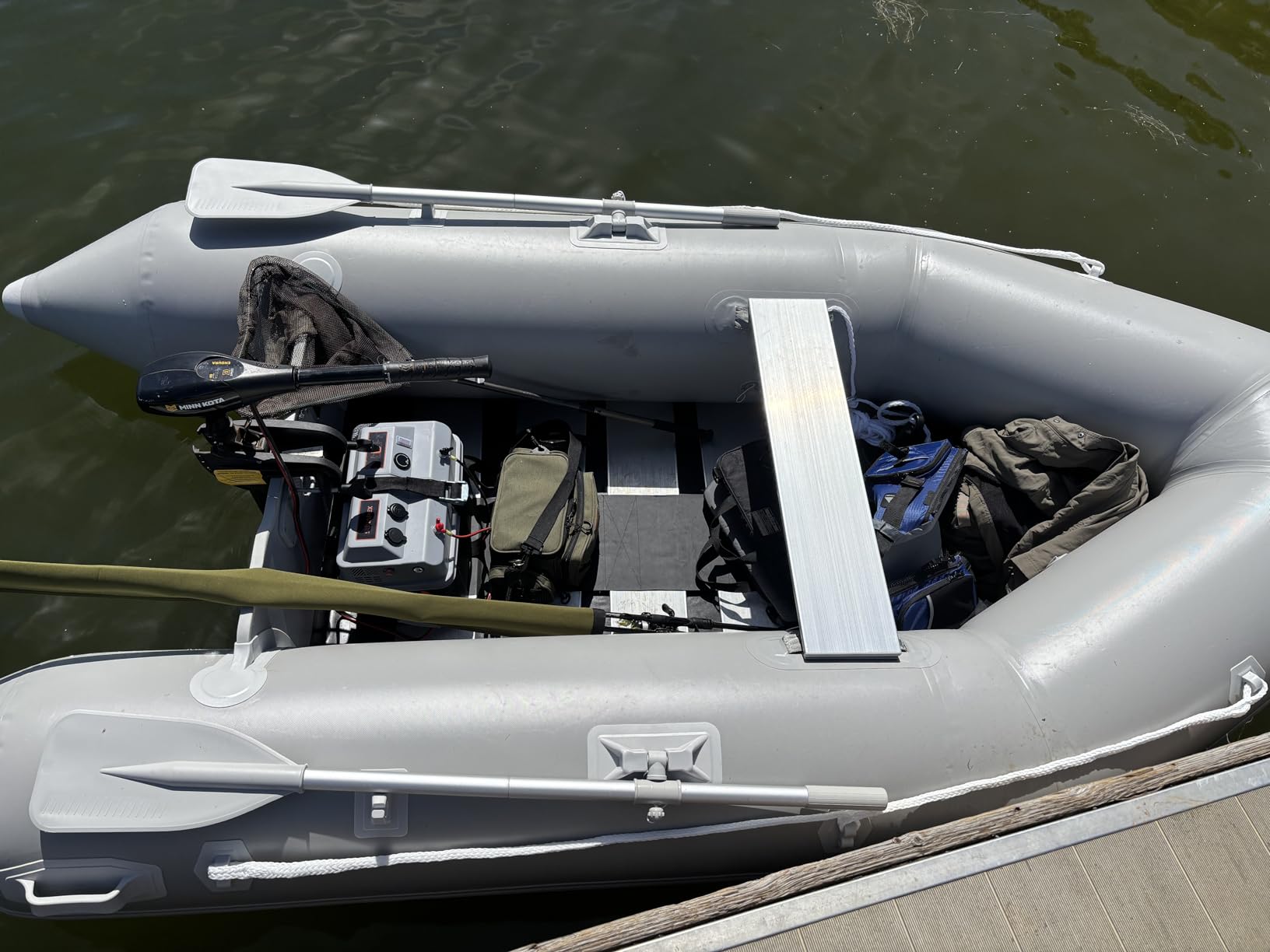 CO-Z 10ft Inflatable Dinghy Boat for 4 Adults, 990lb PVC Raft with Oars | 1000D PVC, aluminum floor & oars, motor mount to 15hp, 3 air chambers, foot pump, carry bag, repair kit, fishing water sports customer photo 1