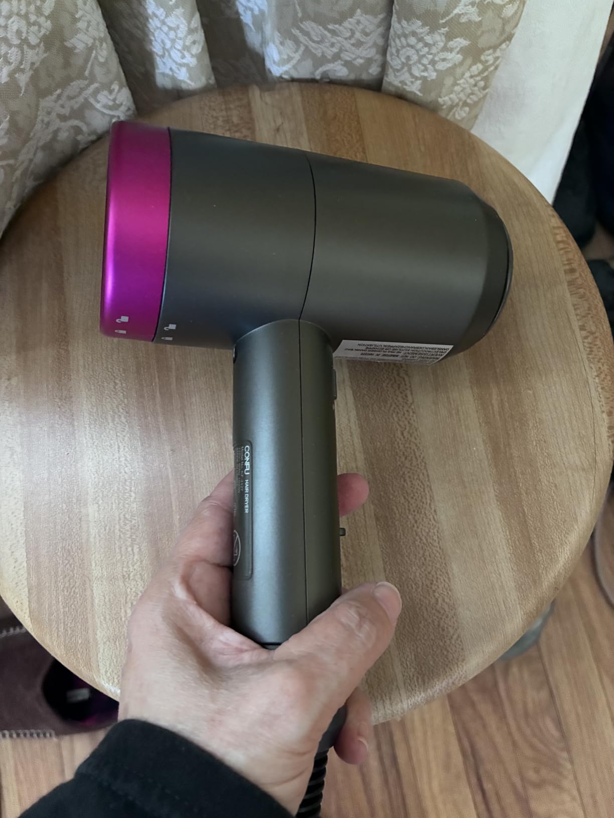 CONFU Ionic Blow Dryer 1600W, Portable Lightweight Fast Drying Negative Ion Hairdryer Blowdryer, 3 Heat Settings & Infinity Speed, with Diffuser and Concentrator Nozzle for Home & Travel customer photo 1