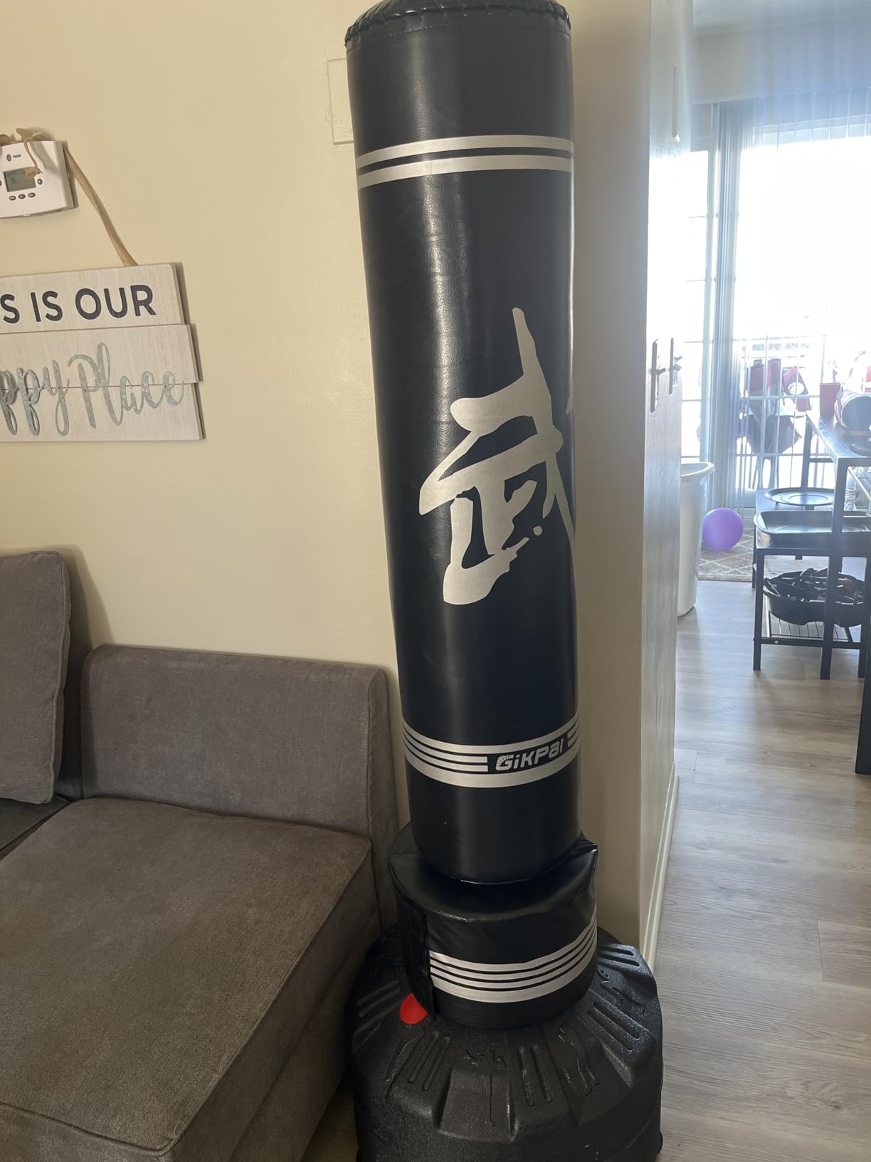 GIKPAL Freestanding Punching Bag for Adults, Heavy Boxing Bag with Stand | 12-Suction-Cup Stable Base, Tear-Resistant PU Leather, No-Spring Quiet Rebound, Sand/Water Fillable, Kickboxing & Cardio customer photo 1