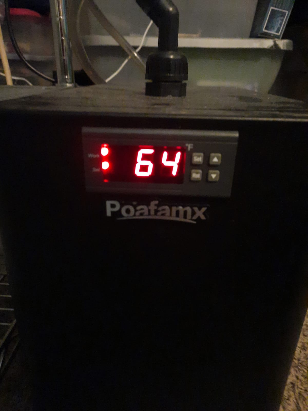 Poafamx 42gal Aquarium Chiller 1/10 HP Ultra Quiet Compressor Water Chiller | with Pump & Tubing, for Axolotl Jellyfish Hydroponics System Coral Reef Tank, 160L Freshwater Saltwater Cooling System 110V customer photo 2