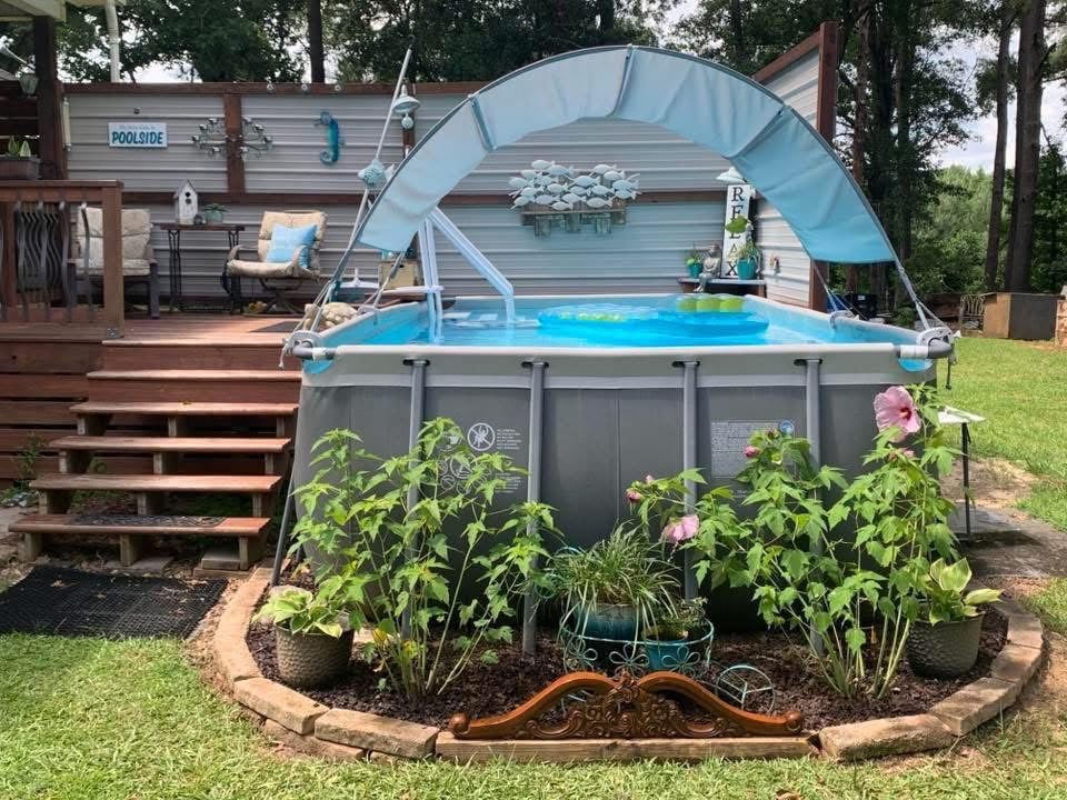INTEX Waterproof Pool Canopy Cover for 9ft Rectangular Pools, Grey customer photo 1