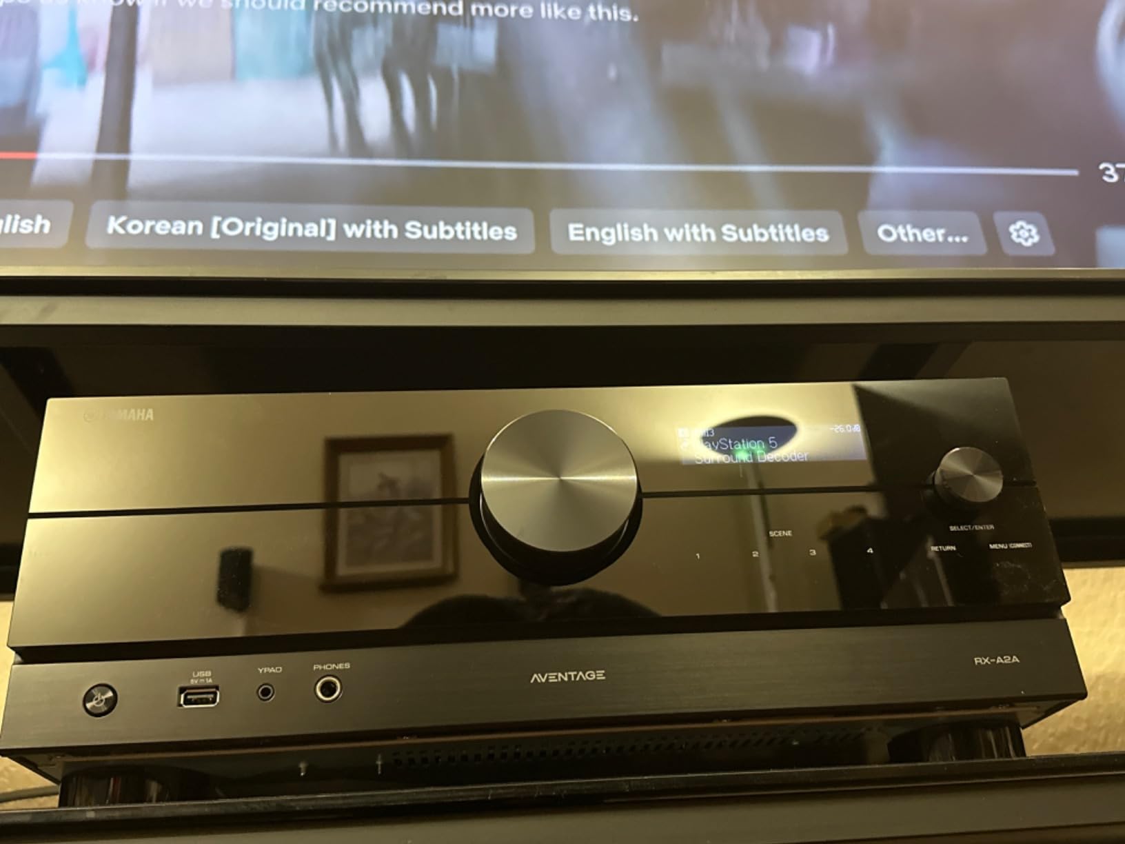 Yamaha RX-A2A AVENTAGE 7.2-Channel AV Receiver - 8K and 4K/120 HDMI, eARC, Dolby Atmos, DTS:X, Wi-Fi, Bluetooth, MusicCast customer photo 1