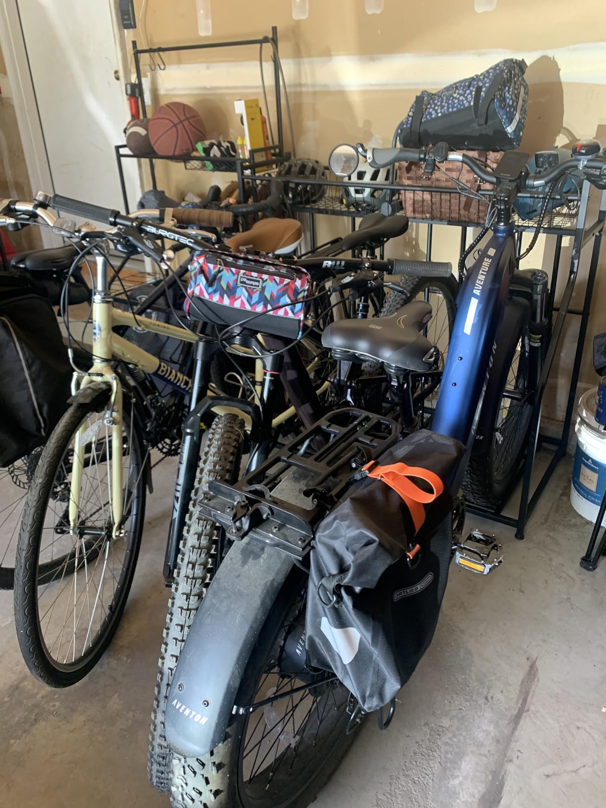 BIRDROCK HOME 4 Bike Stand for Garage Storage with Gear Basket and Hooks customer photo 2