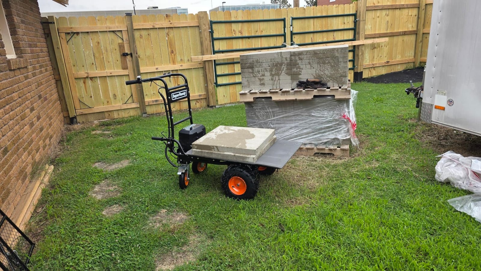 SuperHandy Utility Service Cart Power Wagon Wheelbarrow Electric 48V DC Li-Ion Powered 660Lbs Load and 1000Lbs+ Hauling Capacity Farm and Garden All Purpose Modular Cargo Bed customer photo 1