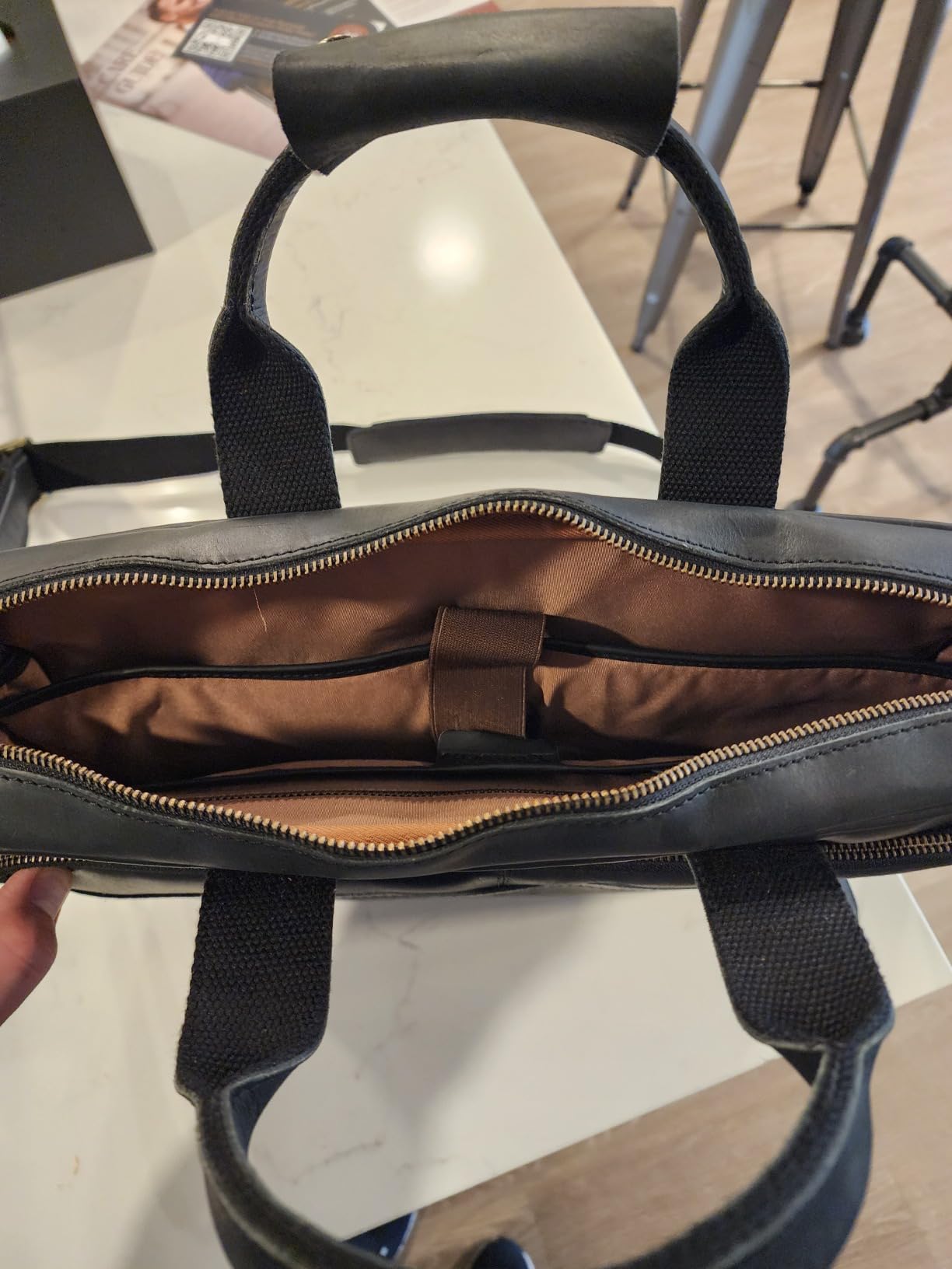 Luxorro Full-Grain Leather Briefcase for Men - Laptop Bag with Leather Computer Compartment customer photo 2