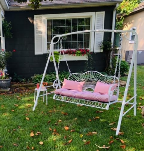 VINGLI Heavy Duty Metal Porch Swing, 660 LBS Outdoor Swing Bench, Slimline customer photo 2