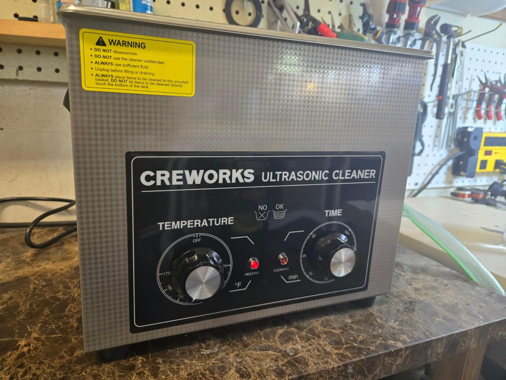 CREWORKS 10L Ultrasonic Washing Machine - 240W Parts Cleaner with Knobs customer photo 1