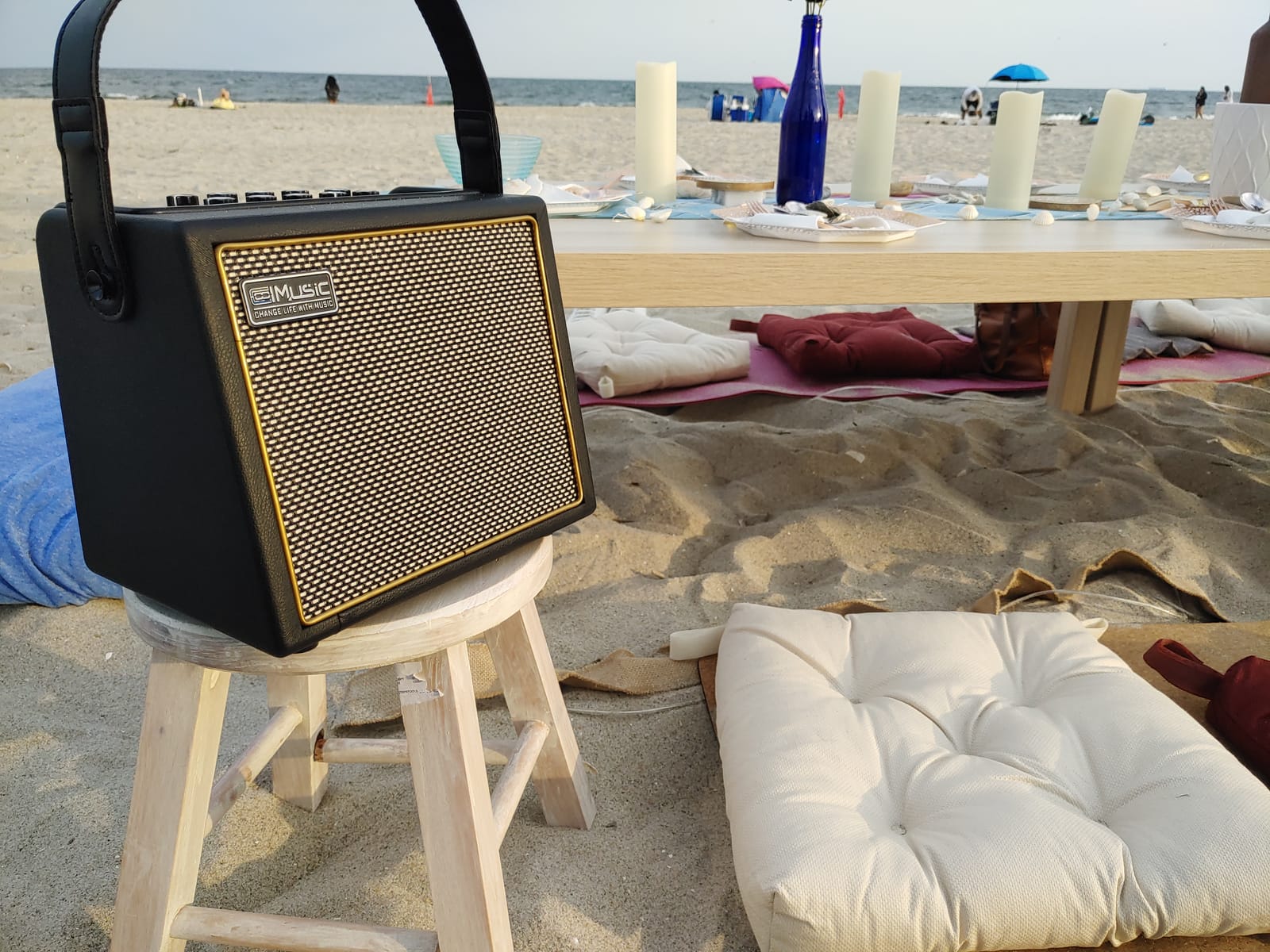 Acoustic Guitar Amplifier, 30 Watt Bluetooth Speaker Rechargeable Portable Acoustic Guitar Amp with Reverb Chorus Effect,3 Inputs, Black customer photo 1