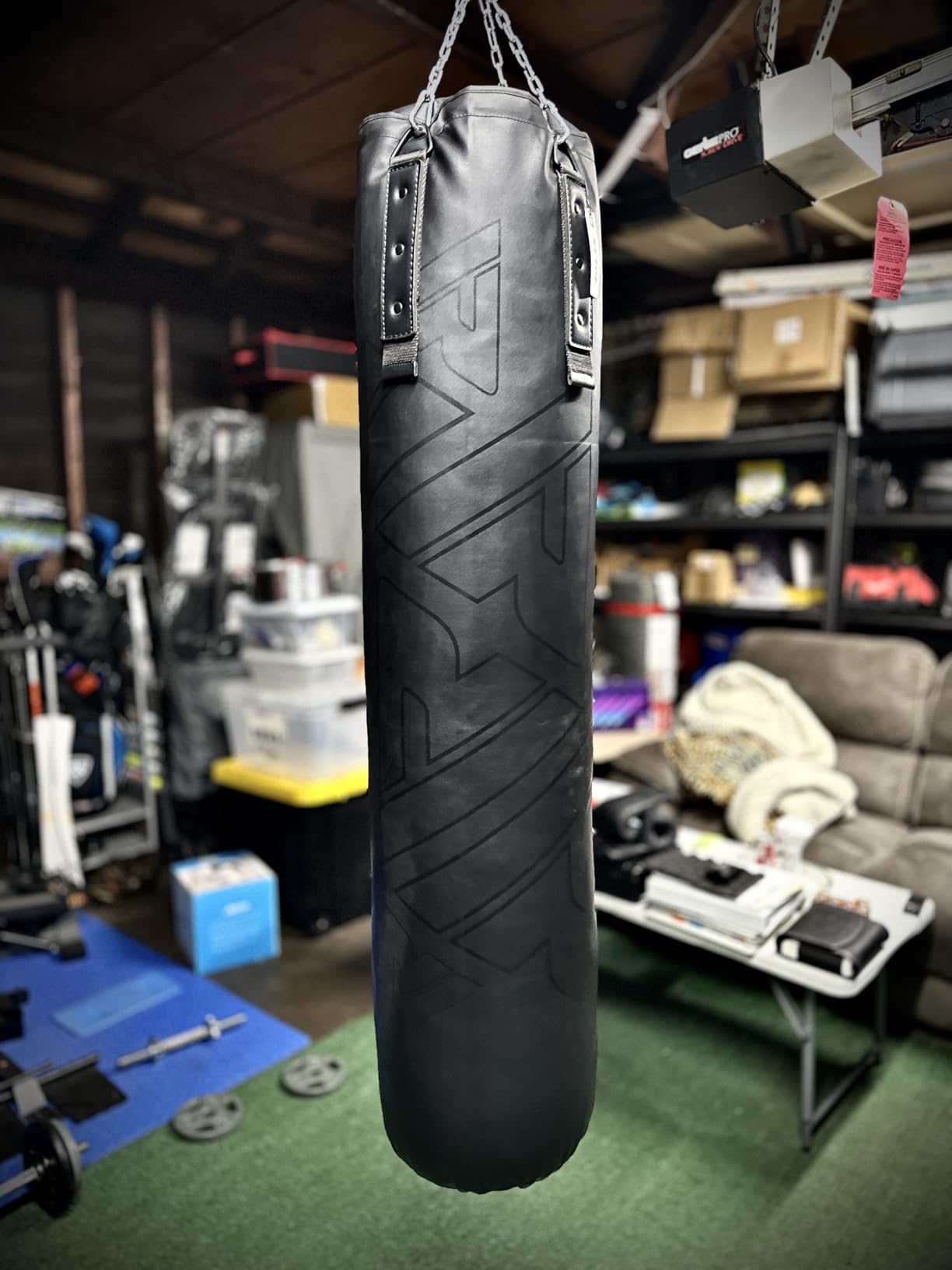 RDX Heavy 5FT Punching Bag for Pro Training, 55lbs Pre Filled with 110lbs Max Filling Capacity, 3PC Boxing Bag Set with Gloves Hanging Steel Chain, Kickboxing MMA Muay Thai BJJ Karate Home Gym Fitness customer photo 1