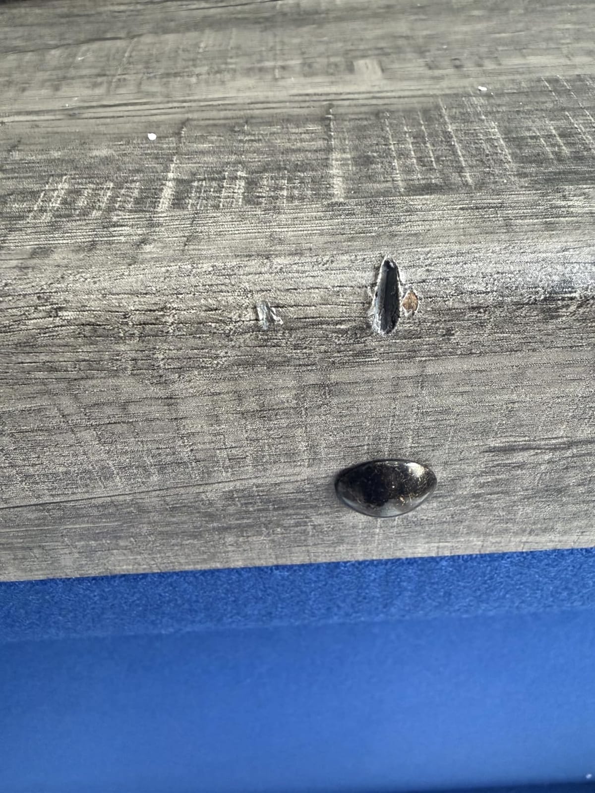Hathaway Logan 7-ft Pool Table Combo Set with Benches - Rustic Gray with Blue Felt, Barnwood customer photo 2