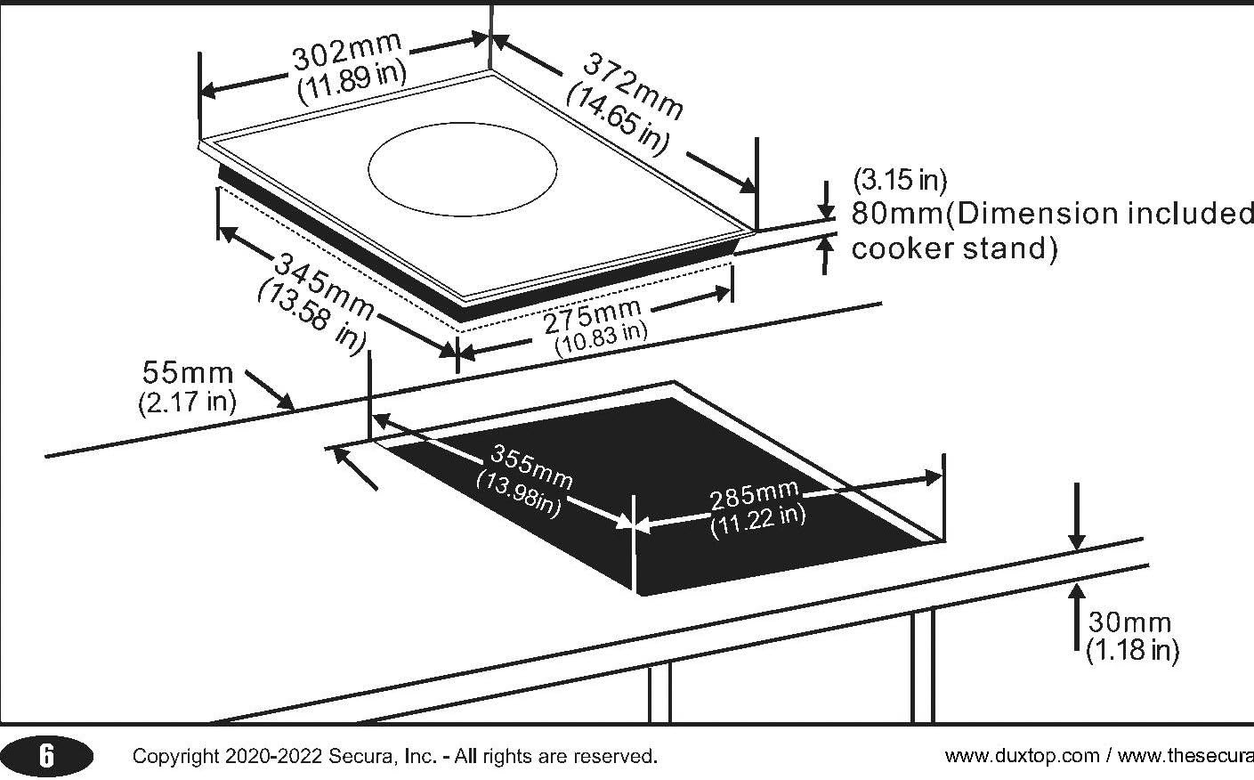 Duxtop Built-in Induction Cooktop, Portable Induction Burner 1800W 8600BI customer photo 2