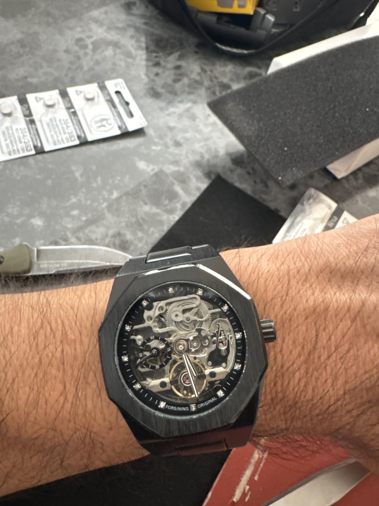 Tiong Fashion Mens Watches Top Brand Luxury Automatic Mechanical Stainless Steel Fashion Business Skeleton Wristwatch customer photo 1