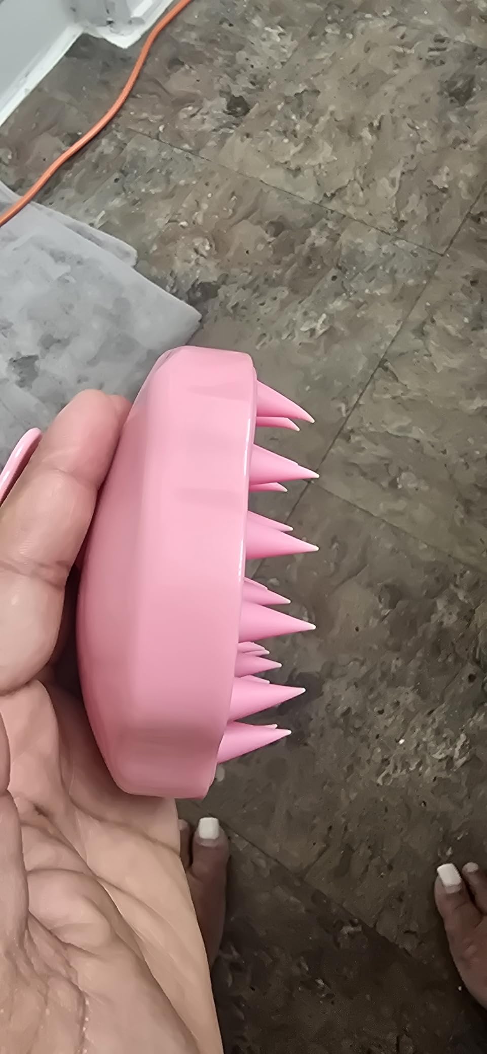 URTHEONE Soft Silicone Hair Scalp Massager Shampoo Brush for Wet Dry Oily Curly Straight Thick Thin Rough Long Short Natural Men Women Kids Pets Hair Care Tools(Pink customer photo 1