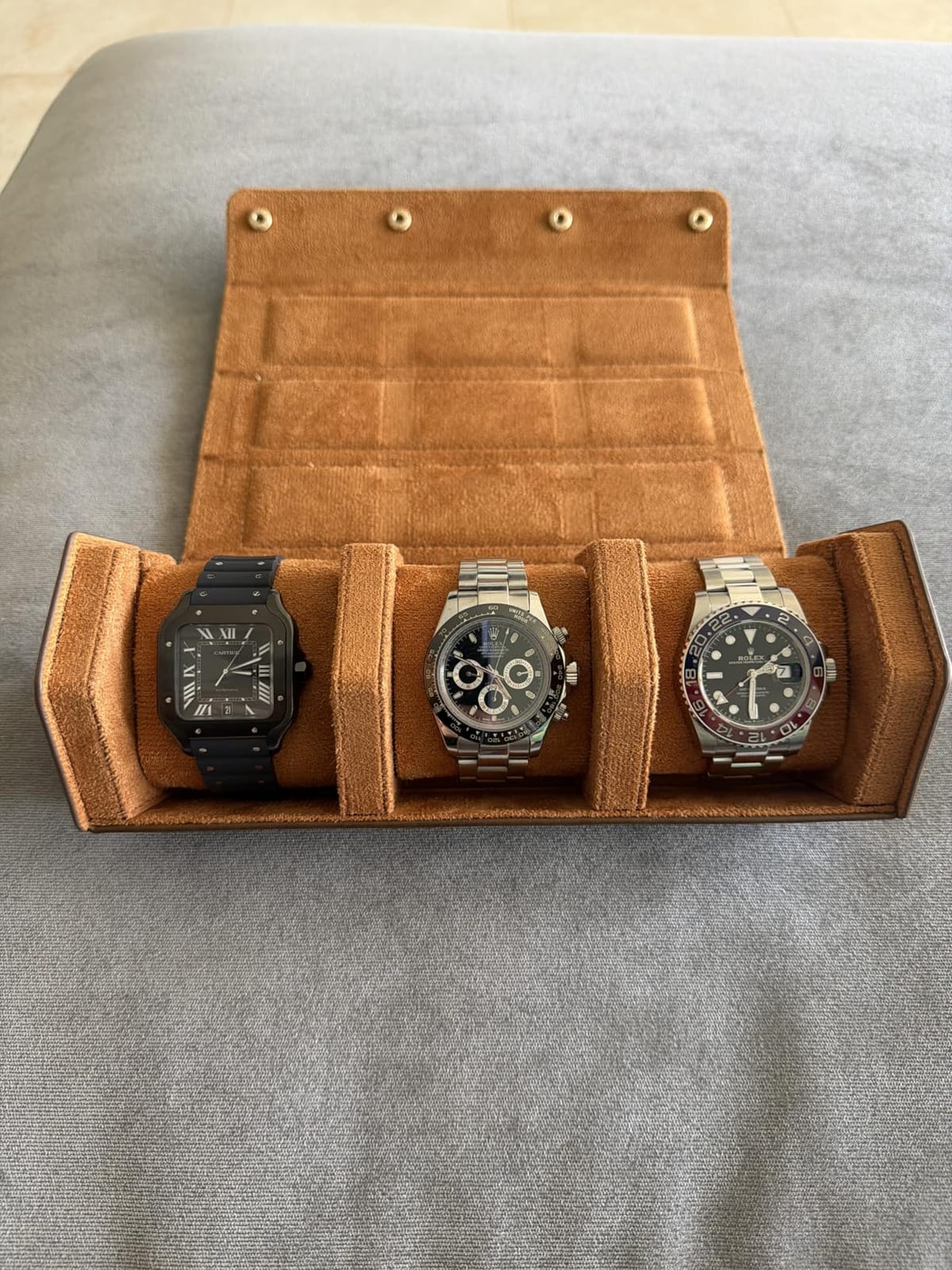 Watch Roll Travel Case for Men and Women- 3 Watch Storage and Organizer customer photo 1