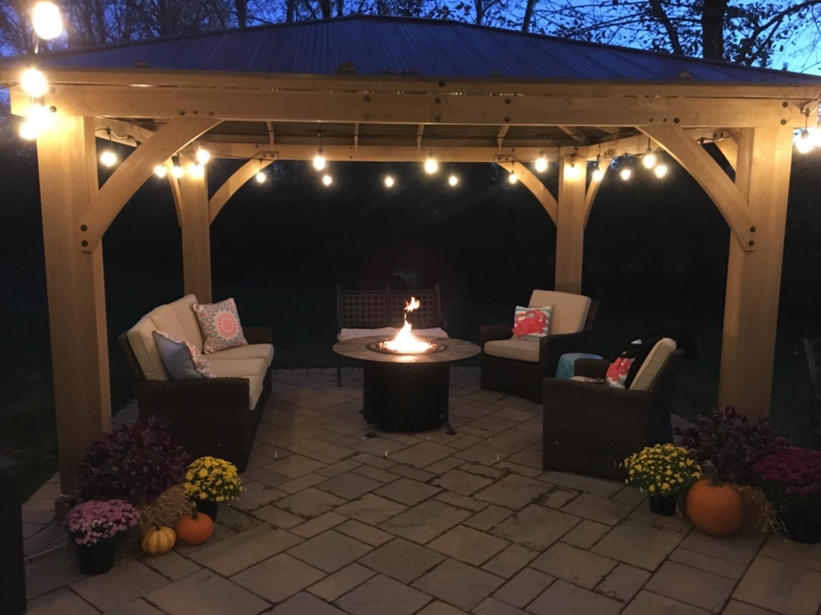Yardistry 12 x 16 Meridian Cedar Wood Gazebo Pavilion for Patios, Decks, Garden, Backyard, Durable, Aluminum Roof customer photo 2