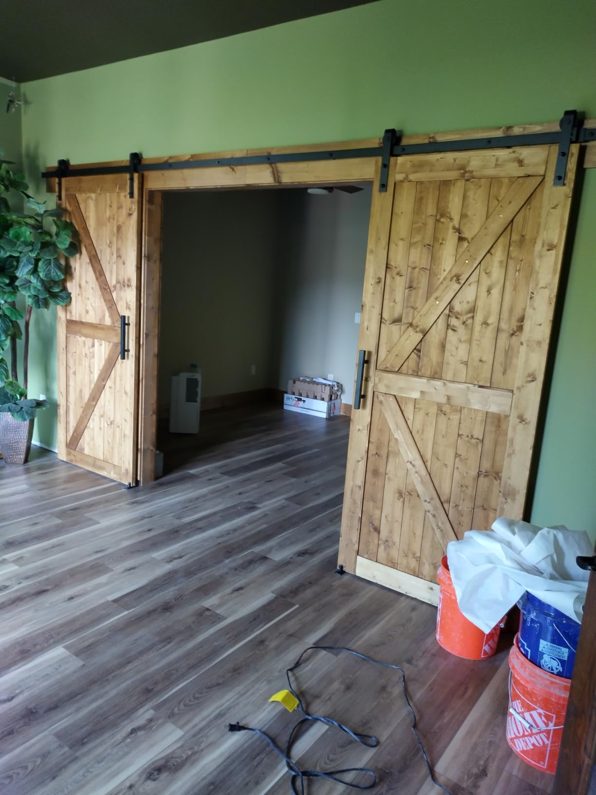 FREDBECK 30 x 84 Sliding Barn Door and 5FT Hardware Kit Included Solid Wood customer photo 1