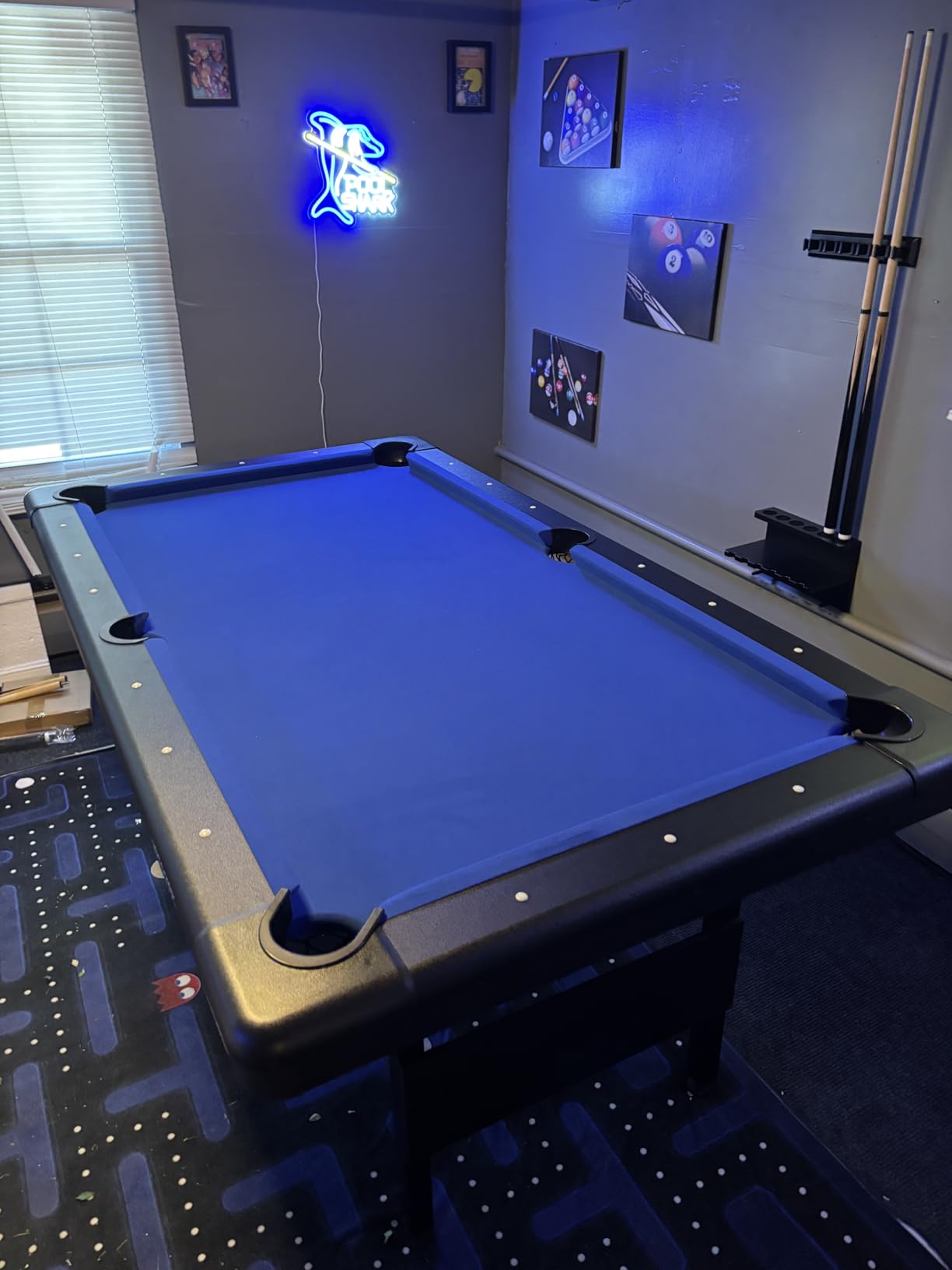 GoSports 6, 7, or 8 ft Portable Billiards Tables - No Assembly, Includes Set of Balls, 2 Cue Sticks, Chalk, Felt Brush customer photo 1