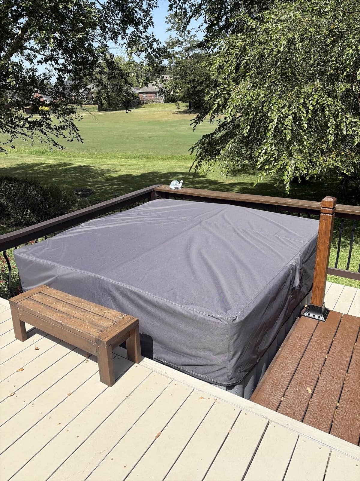 Waterproof Hot Tub Cover -Outdoor Spa Cover Cap(Fit 91''x91 x 20'') customer photo 2