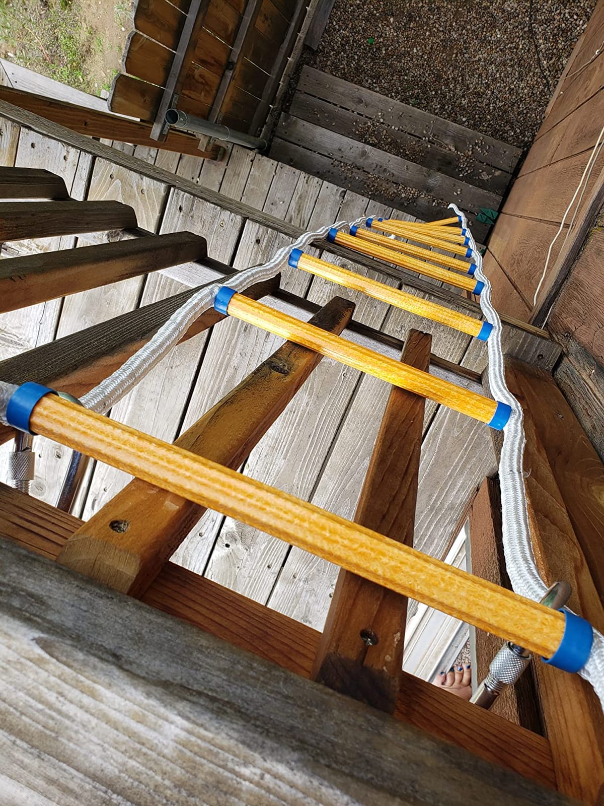 2.5M Safety Balcony Fire Escape Ladder with Hooks Carabins | 1 Story for Adults and Kids |Reusable Multi-use for Treehouse|Weight Capacity up to 2000 lb 8ft customer photo 2