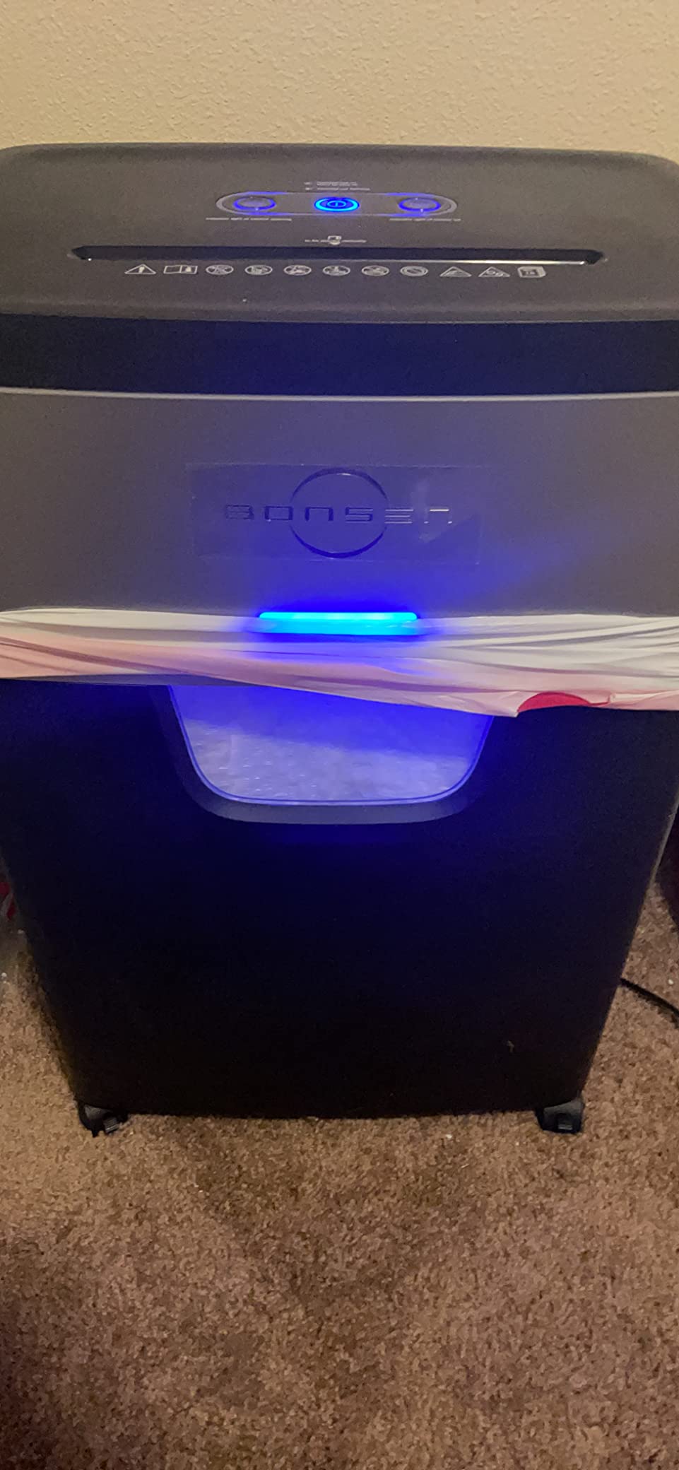 BONSEN 20-Sheet Cross-Cut P-4 High Security Heavy Duty Paper Shredder | 60-Min Nonstop, Jam-Proof, 60dB Ultra-Quiet, 6.6Gal Pullout Bin with Casters, Commercial-Grade Shredder for Home Office S3104 customer photo 2