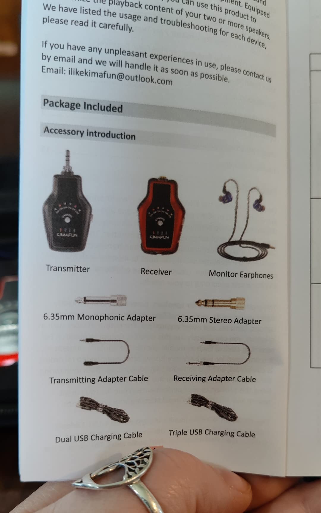 KIMAFUN Wireless in Ear Monitor System, Personal Wireless IEM System Earphone for Musicians, Singers (1TX+1RX) customer photo 2