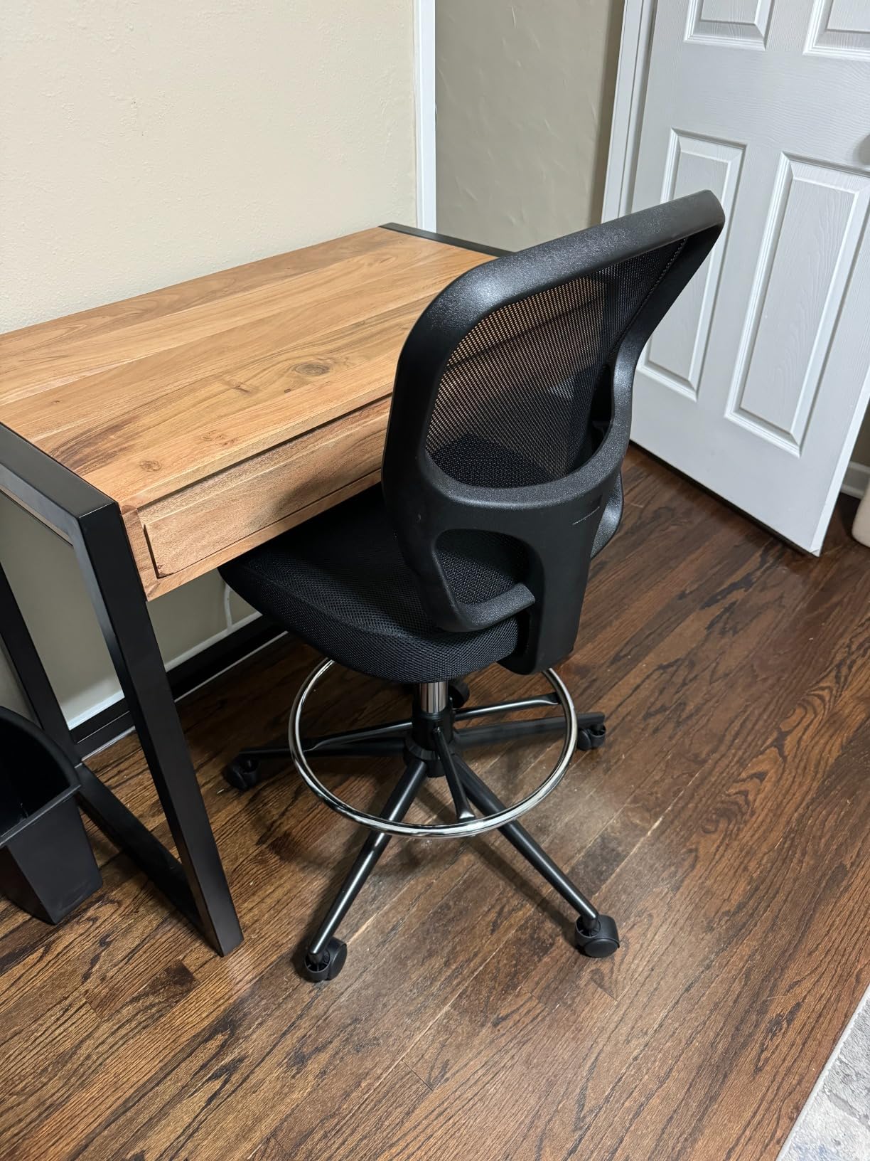 Armless Drafting Chair Tall Office Chair Adjustable Height High Back Ergonomic Desk Chair Drafting Stool Rolling Bar Stools Chairs with Footrest and Wheels customer photo 1