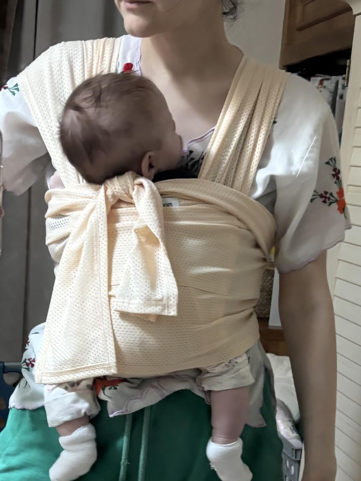 Momcozy Baby Wrap Carrier, Easy-On 2-Piece Design, Newborn to 33 lb customer photo 2