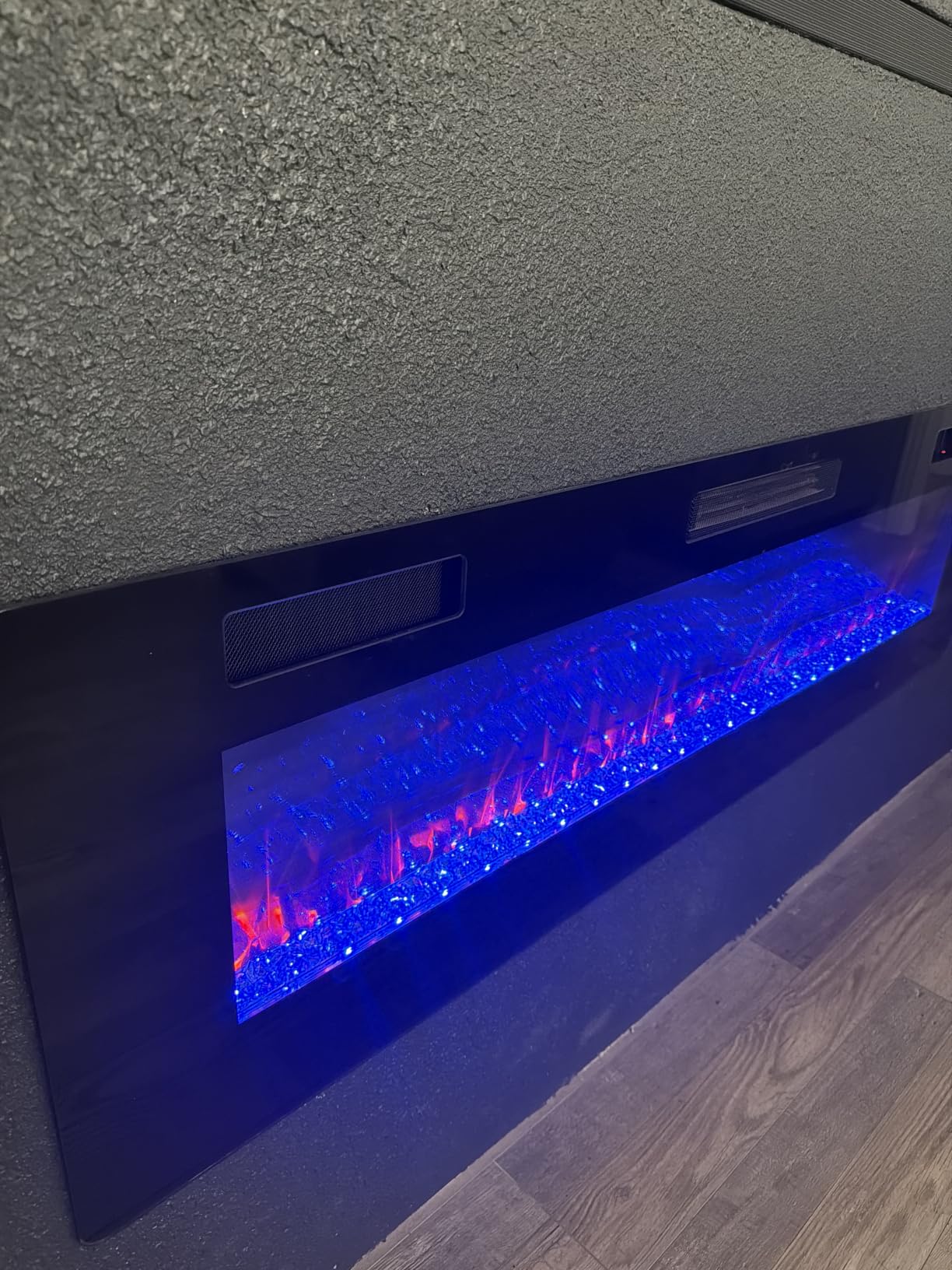 Electactic 50 Inch Electric Fireplace Insert Ultra-Thin - Recessed & Wall-Mounted Fireplace Heater with Thermostat, Adjustable Flame, Remote Control - Linear with Timer, Touch Screen, 750/1500W customer photo 2