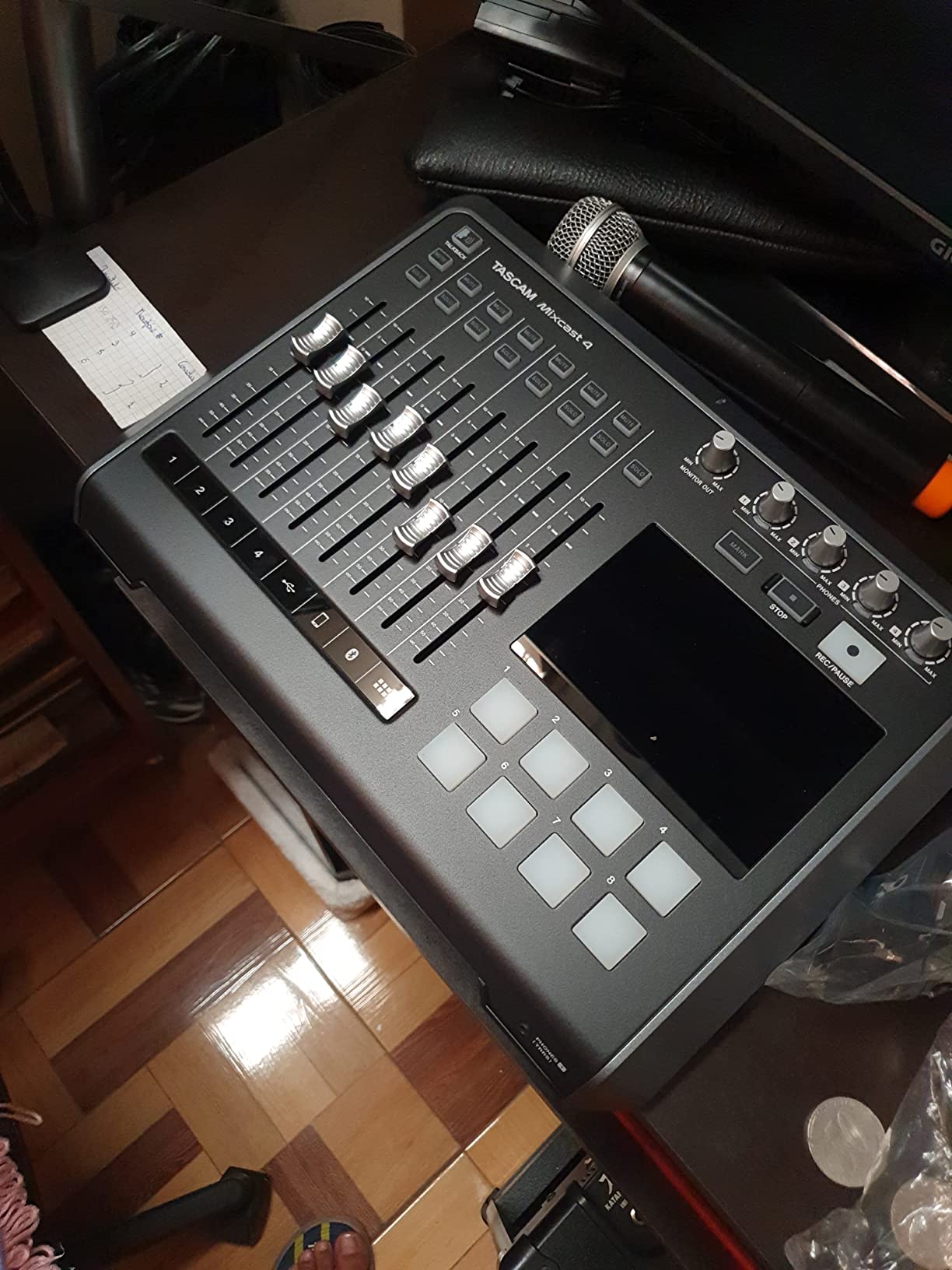 TASCAM Mixcast 4 Podcast Streaming Mixer, Recorder, and USB Audio Interface — Four XLR/TRS Mic Inputs, Touch Screen and Editing Software Included | Recorder, USB Audio Interface - Four XLR/TRS Mic Inputs, Touch Screen and Editing Software Included customer photo 2