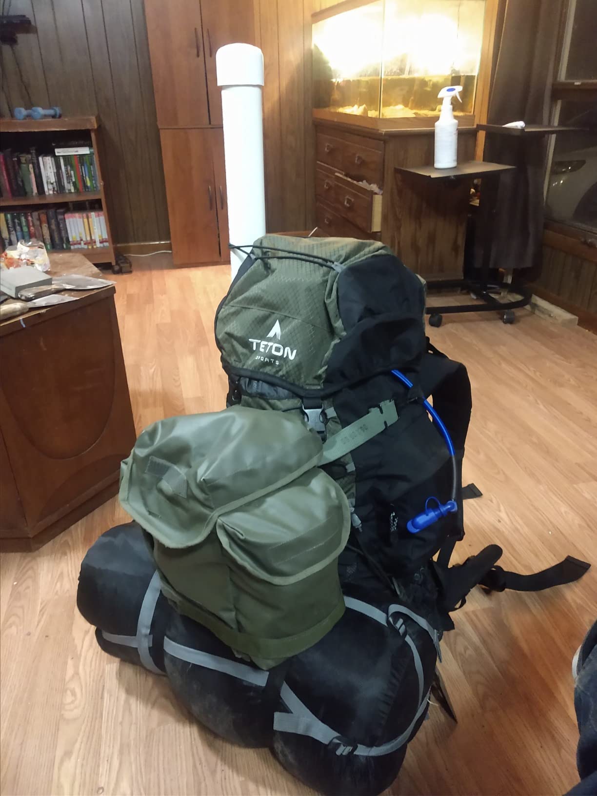 Teton 55L Scout Internal Frame Backpack for Hiking, Camping, Backpacking, Travel, Rain Cover Included, Black customer photo 1
