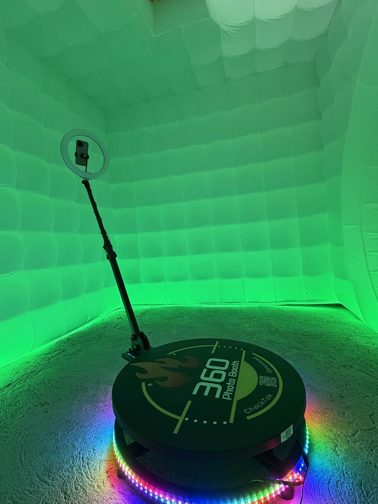 MWE 360 Photo Booth Machine for Parties with Flight Case,RGB Strip Light customer photo 1