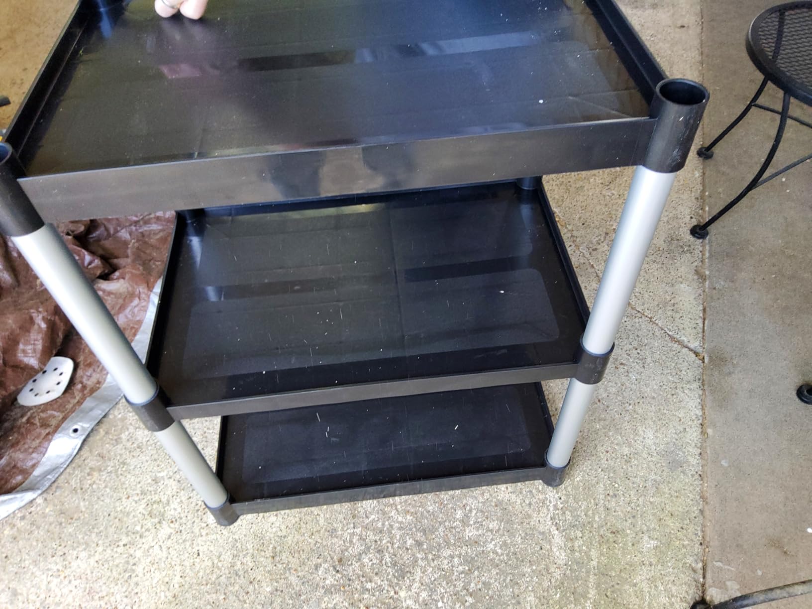Utility Carts with Wheels, Rolling Kitchen Cart, 3 Tier Cart, Food Service Cart, Restaurant Kitchen Cart, Plastic Heavy Duty Cart for Office Business, 510lbs 16.9