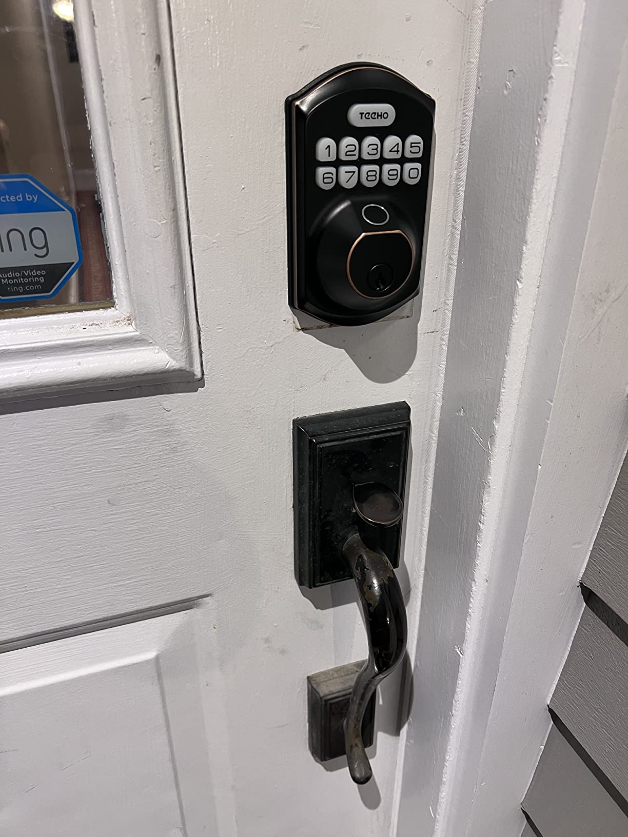 TEEHO TE002 Fingerprint Deadbolt with Keypad for Front Door, Matte Black | 1-Second Fingerprint Unlock, ANSI Grade 3, 20 User Codes, Auto Lock, Anti-Peep Password, IP54 Waterproof & Low Battery Alerts customer photo 2