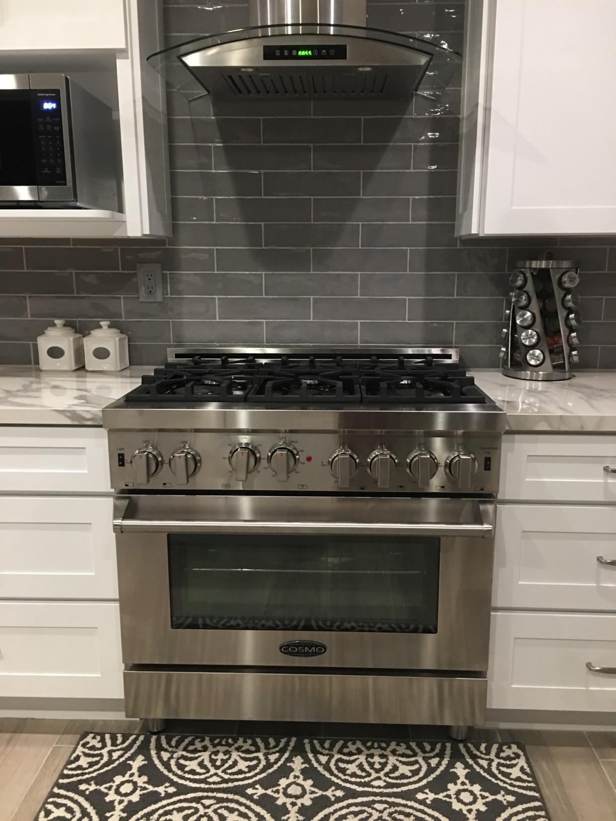 48 in. Vista Coll 6.6 cu ft 8 Burner Double Oven Gas Range, Stainless Steel | Cosmo COS-GRP486G LED Light Panel, Cast Iron Grates, Auto Re-Ignition, Griddle Attachment, Liquid Propane Convertible customer photo 1